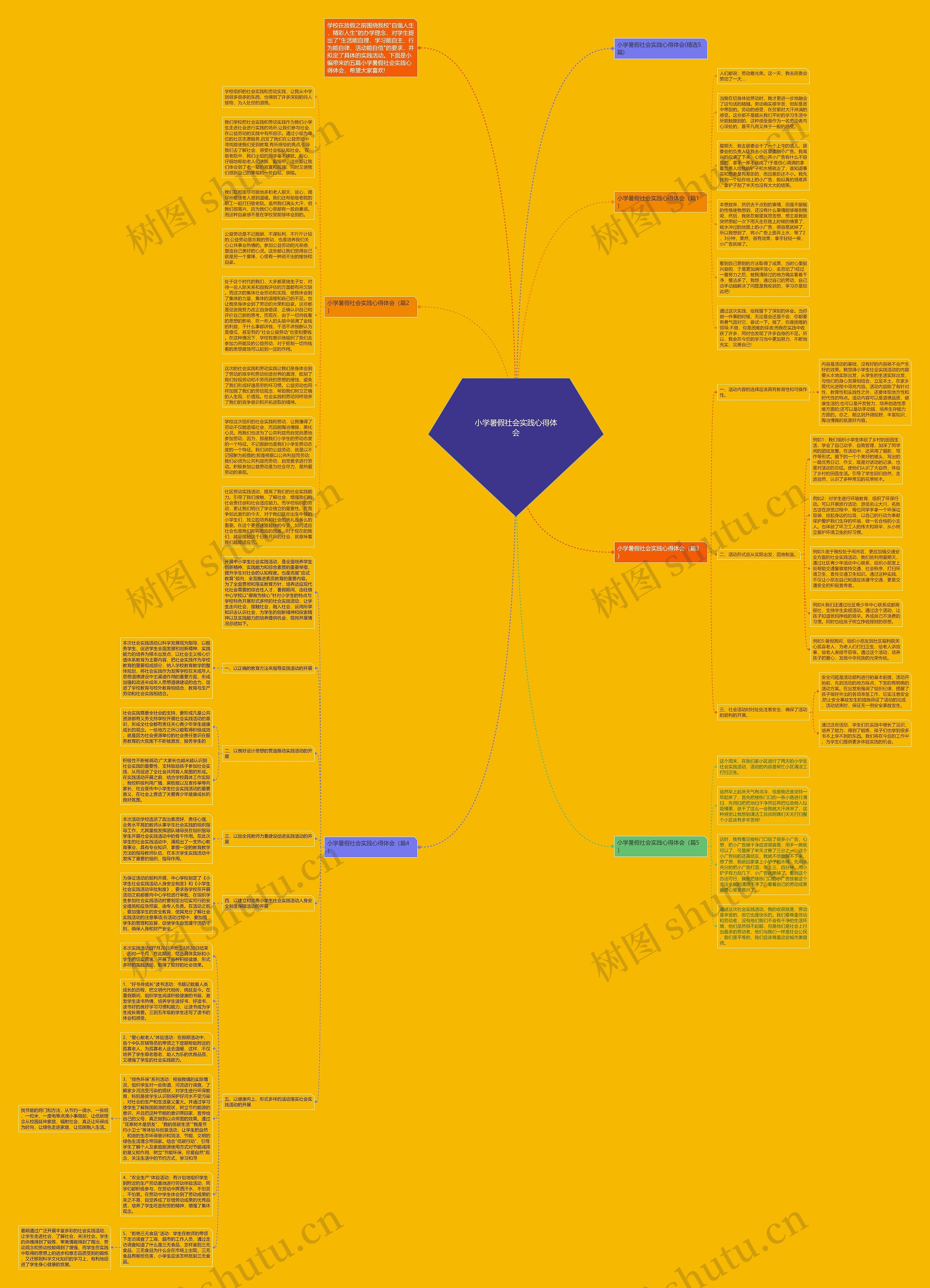 小学暑假社会实践心得体会思维导图