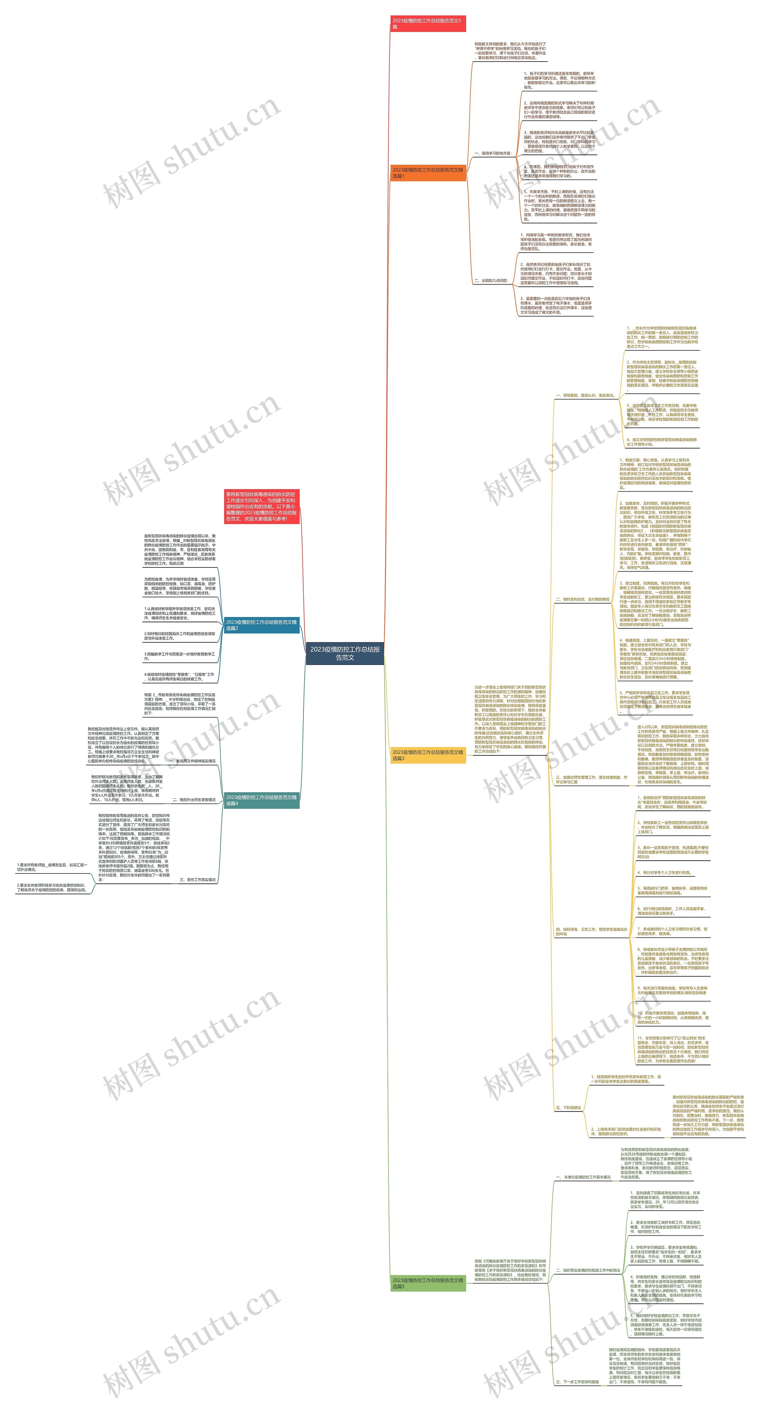 2023疫情防控工作总结报告范文思维导图