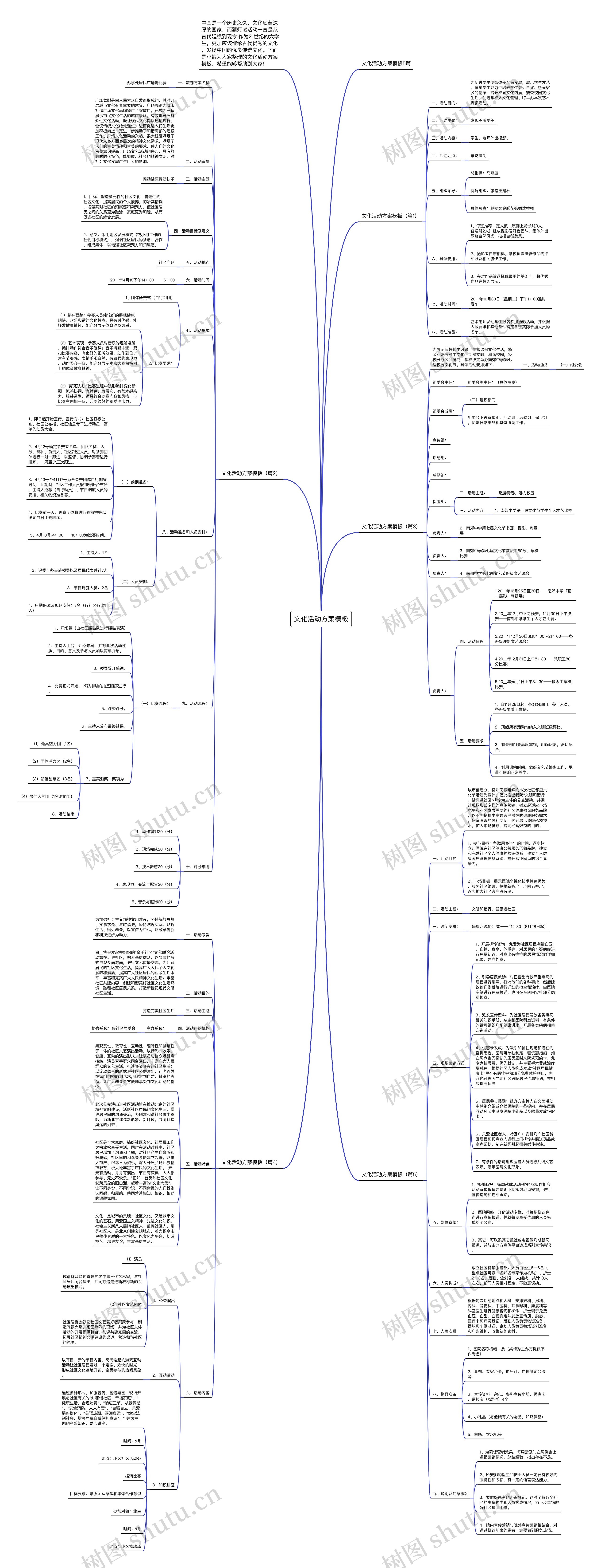 文化活动方案思维导图