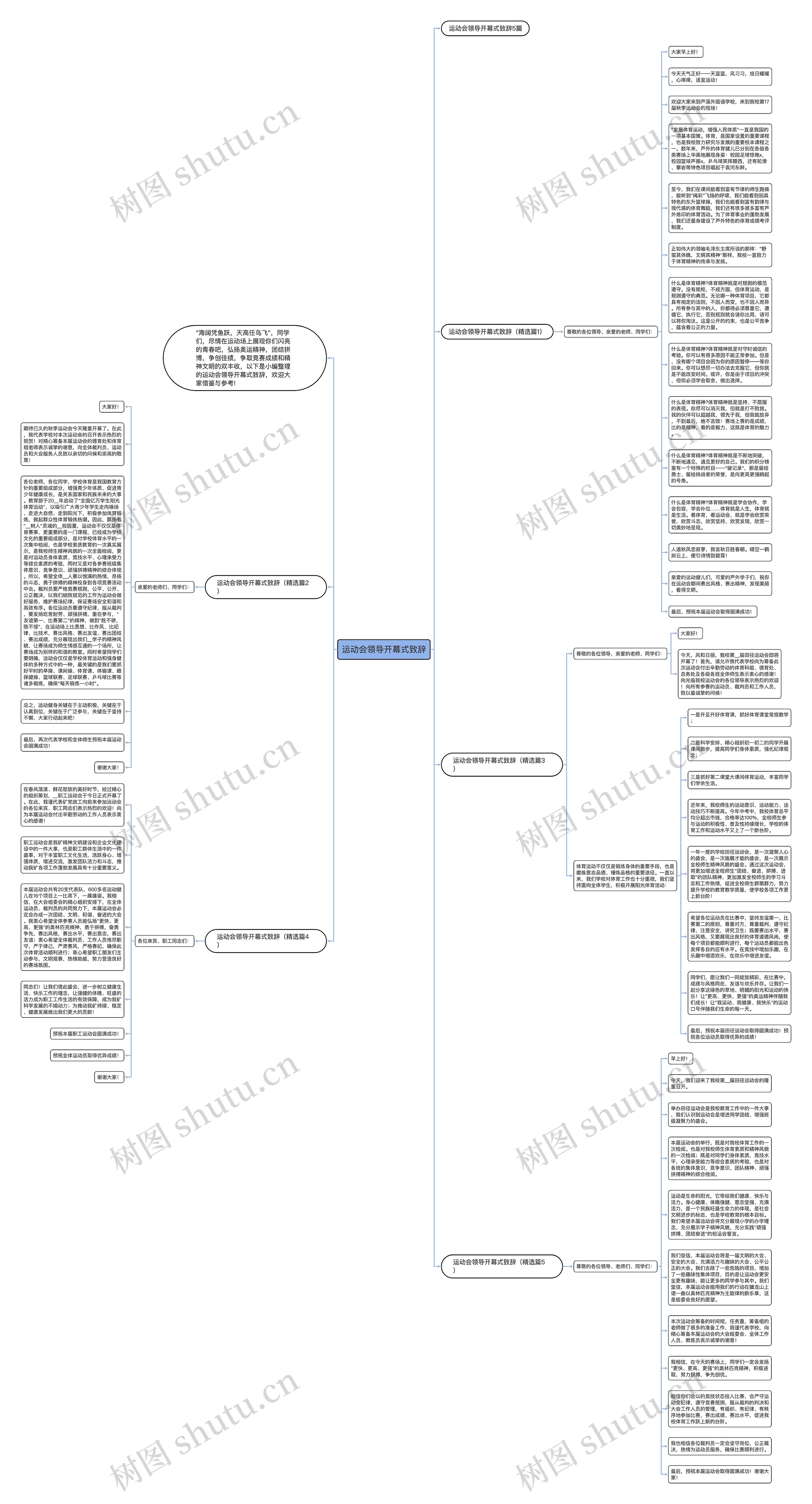 运动会领导开幕式致辞思维导图