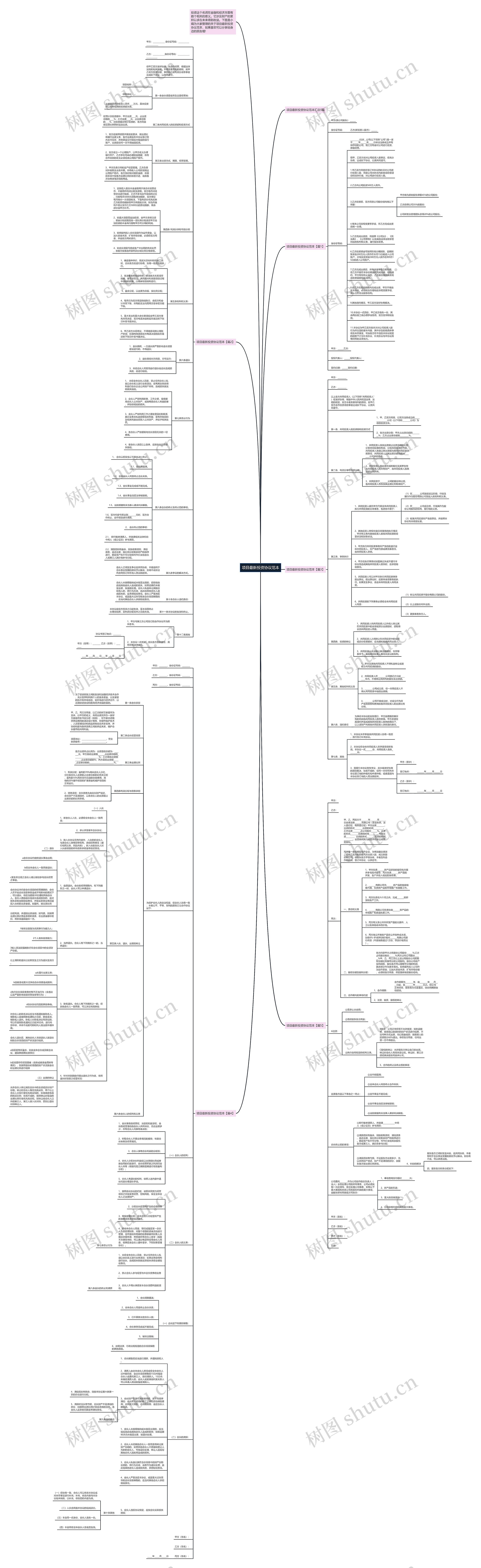 项目最新投资协议范本思维导图