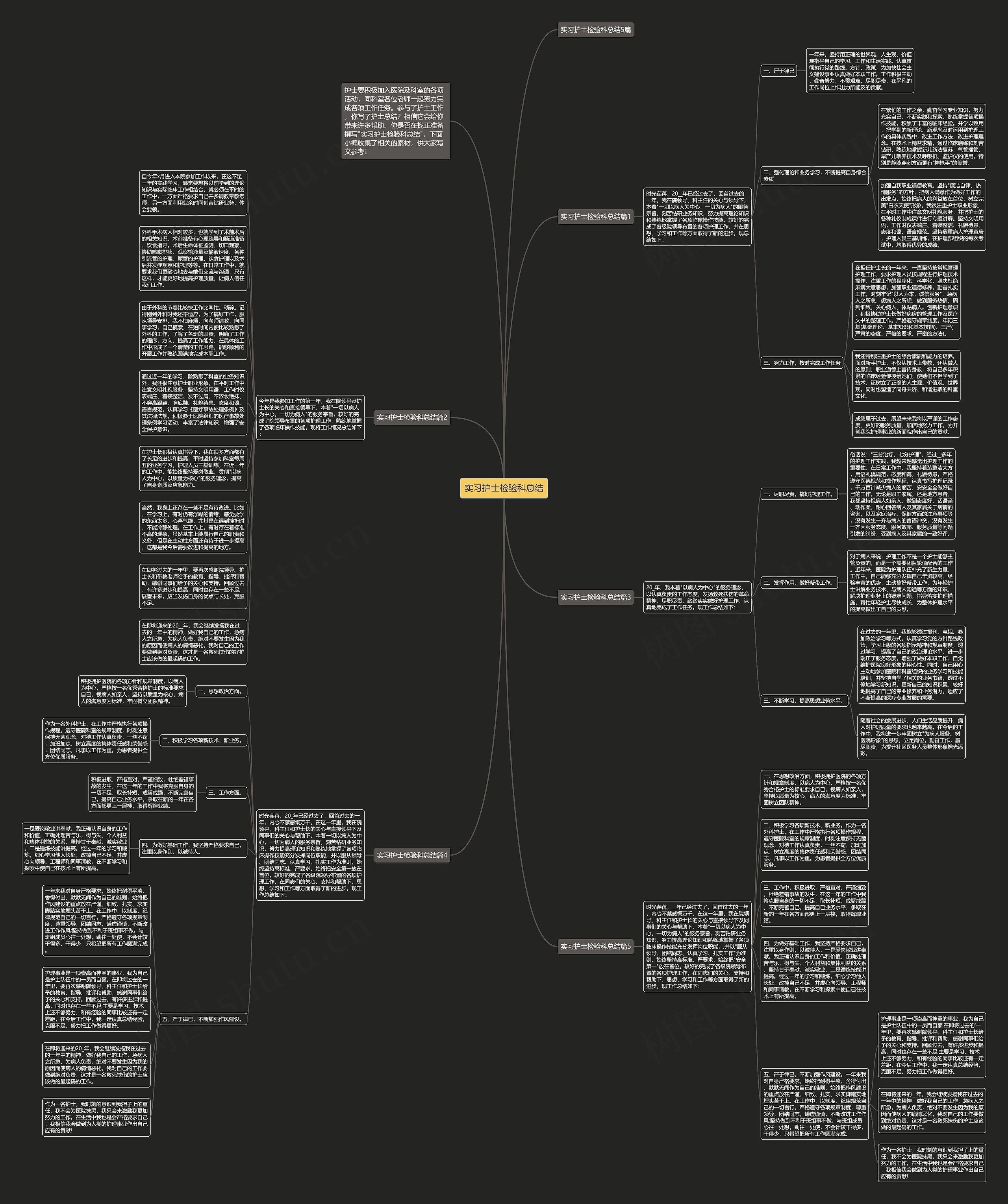 实习护士检验科总结思维导图