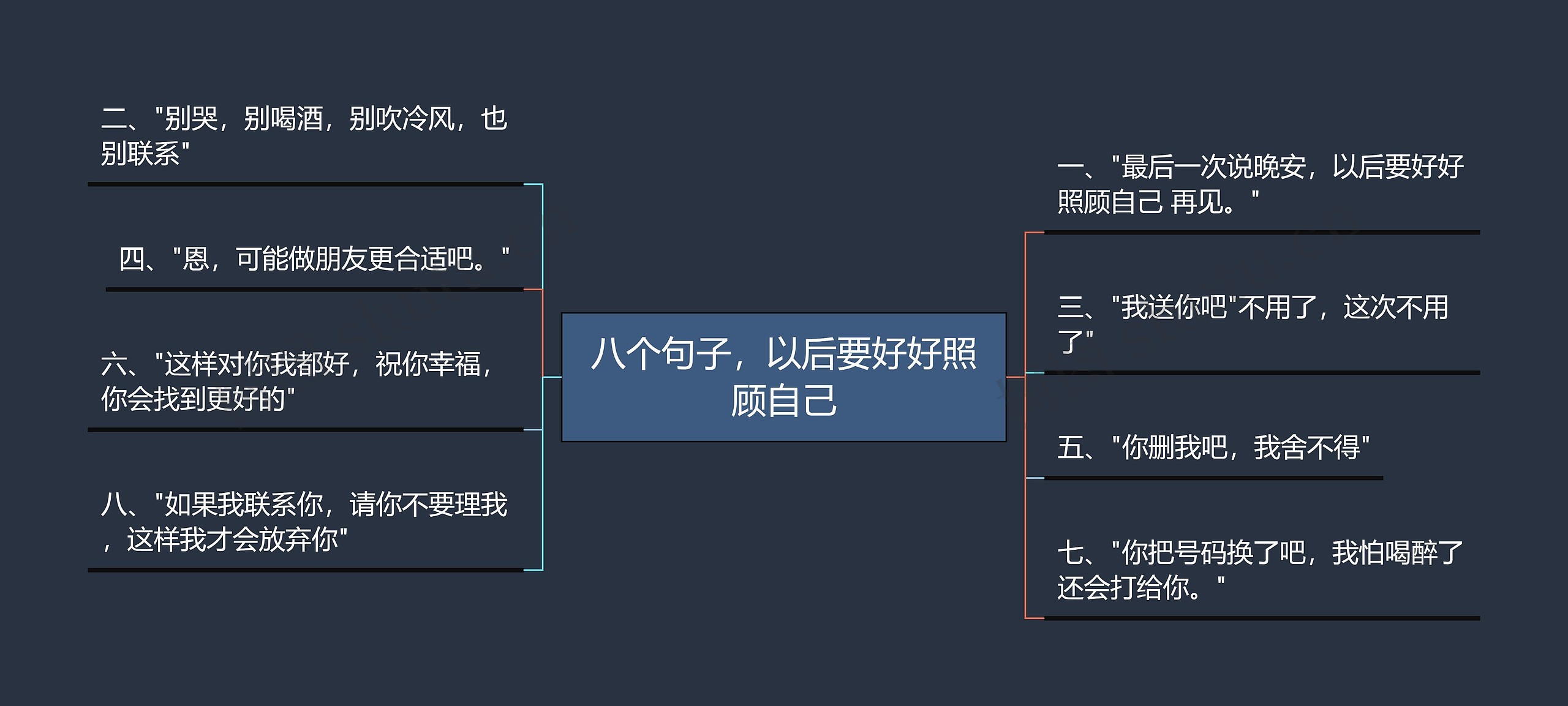 八个句子，以后要好好照顾自己