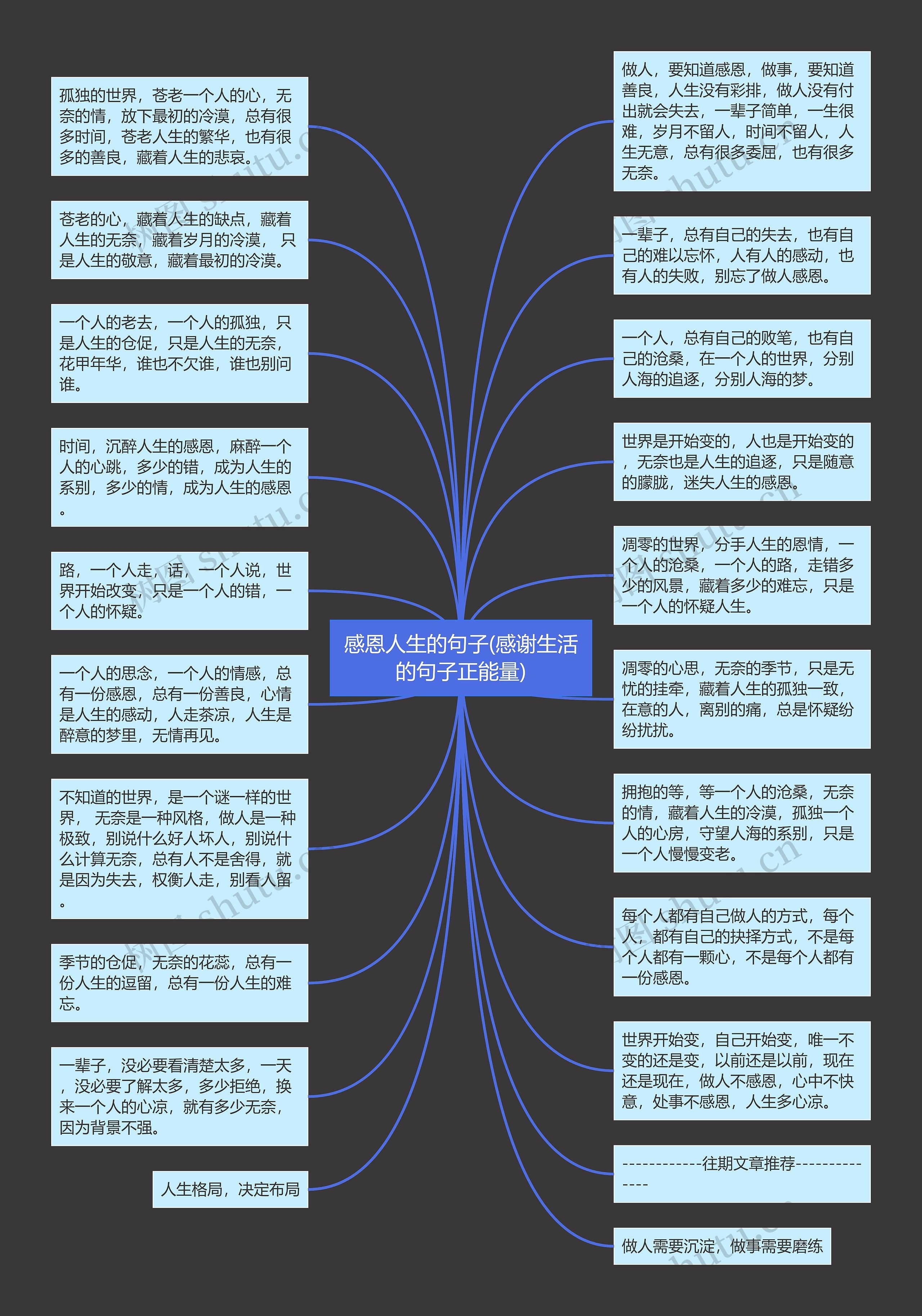 感恩人生的句子(感谢生活的句子正能量)思维导图