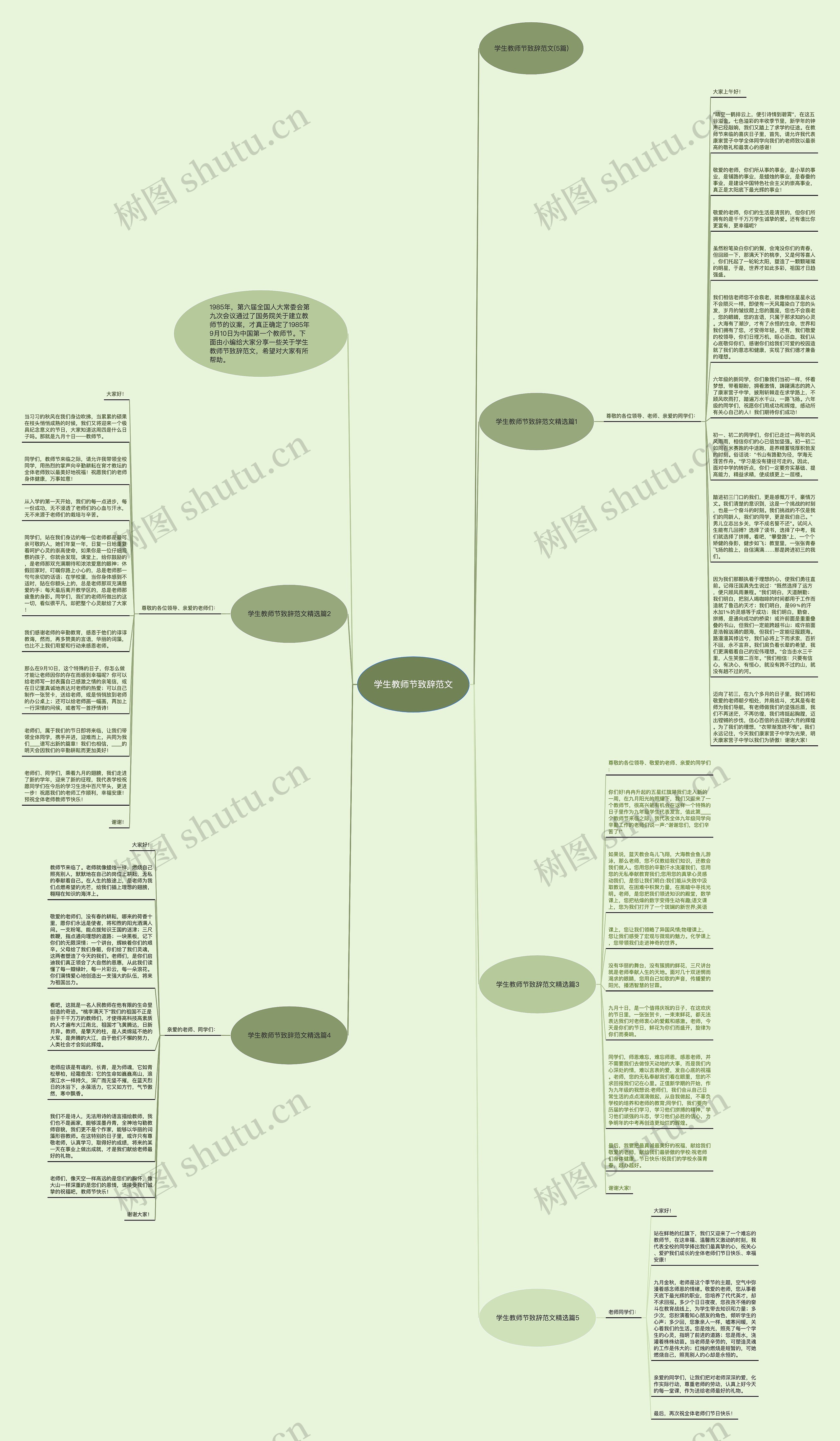 学生教师节致辞范文思维导图