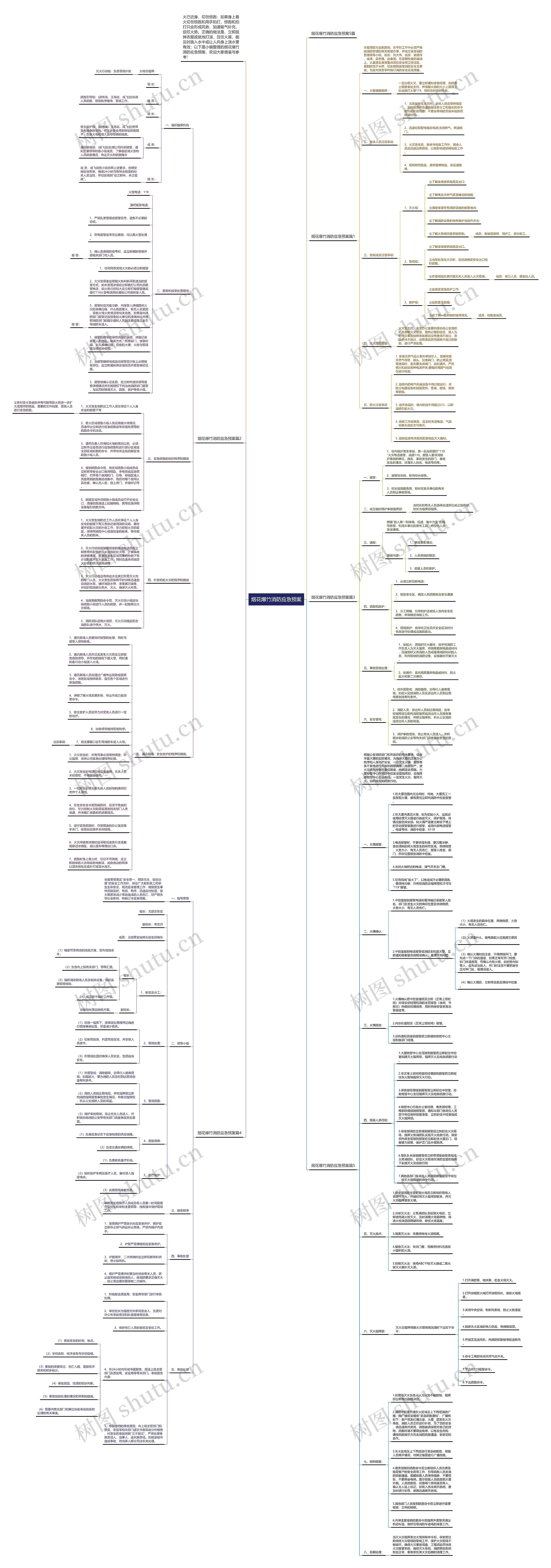 烟花爆竹消防应急预案思维导图