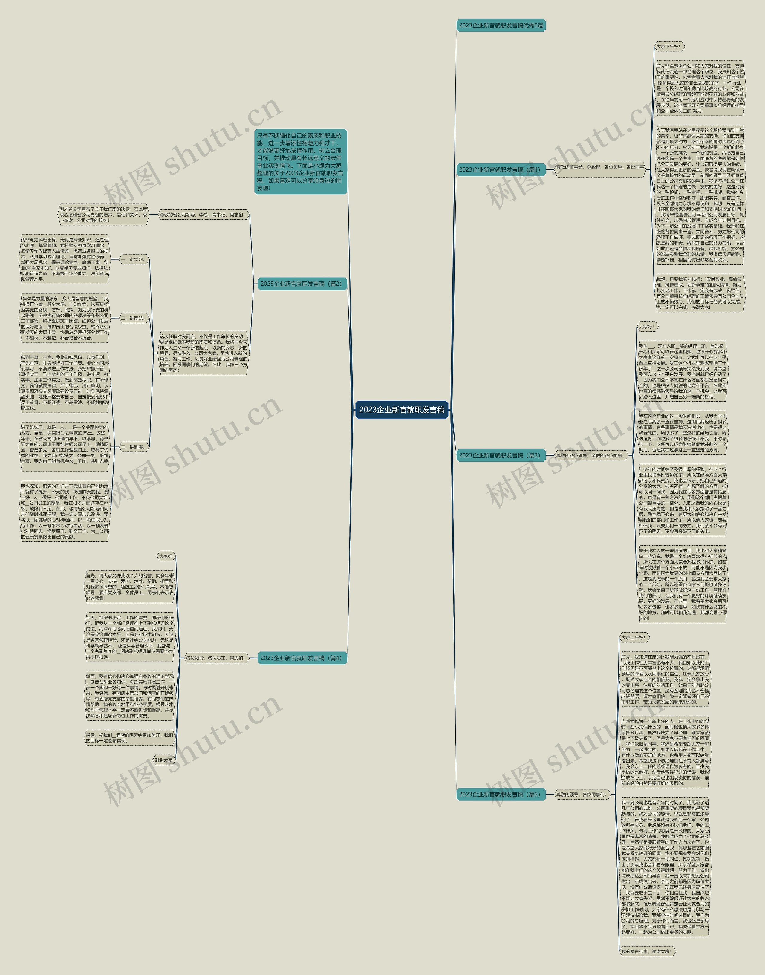 2023企业新官就职发言稿思维导图
