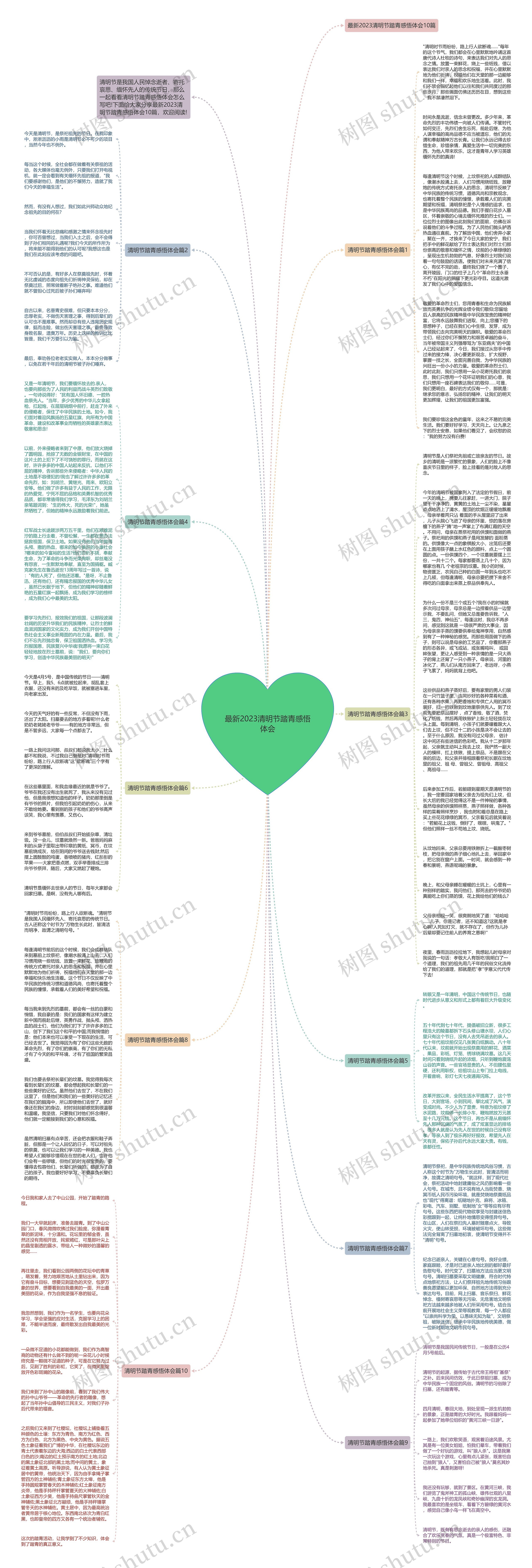 最新2023清明节踏青感悟体会思维导图