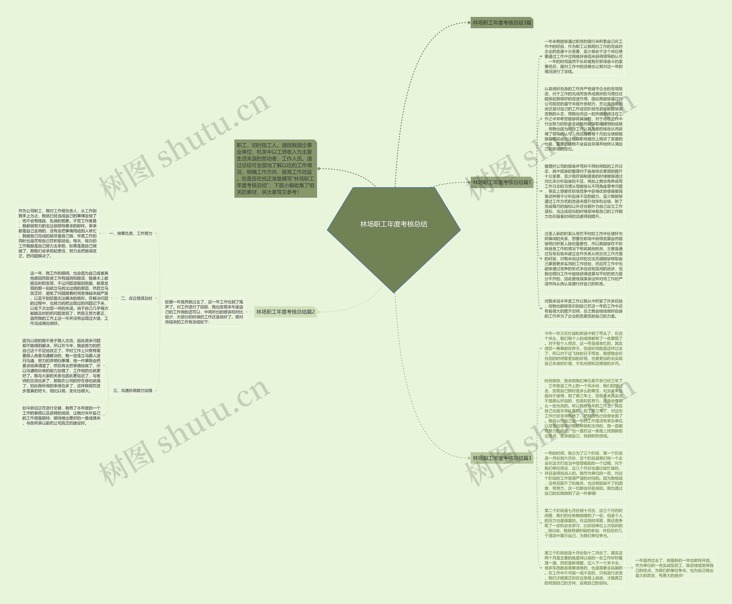 林场职工年度考核总结思维导图