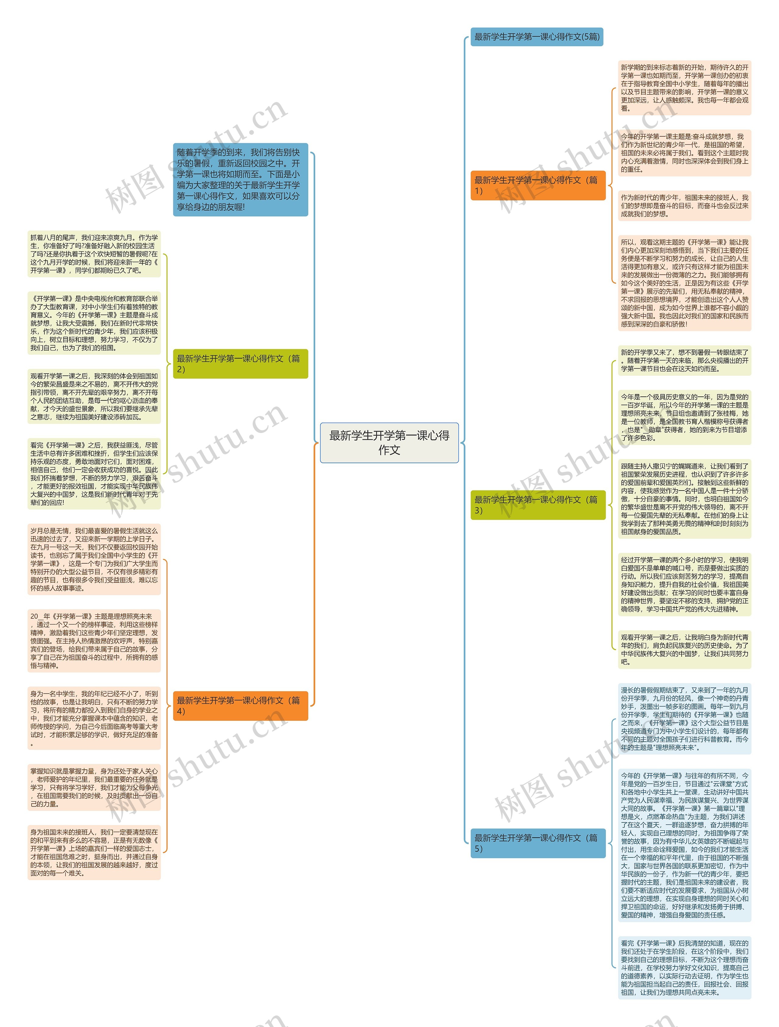 最新学生开学第一课心得作文思维导图