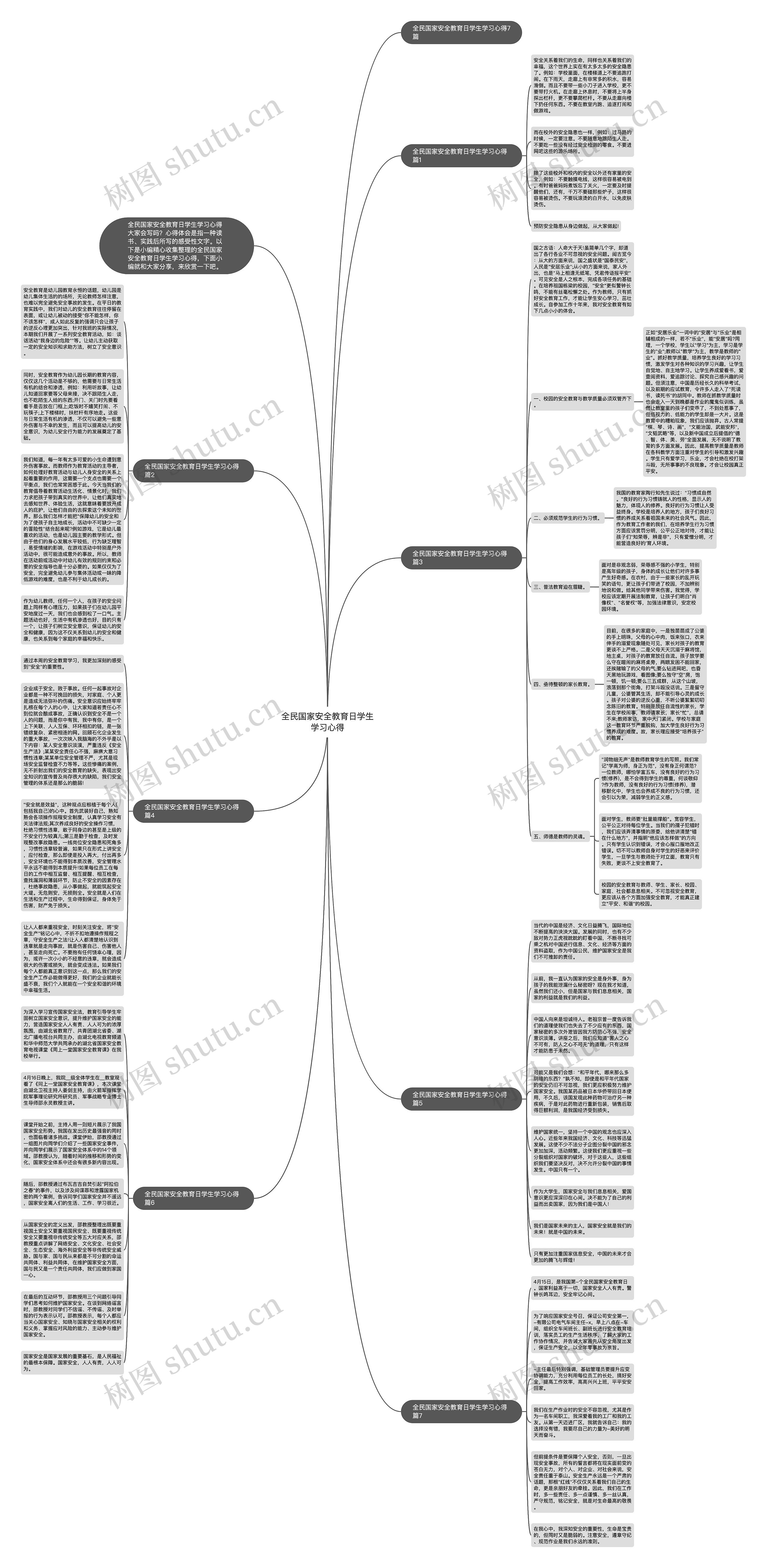 全民国家安全教育日学生学习心得思维导图