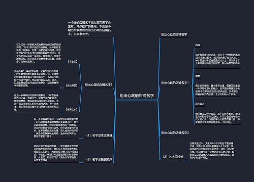 别出心裁的店铺名字