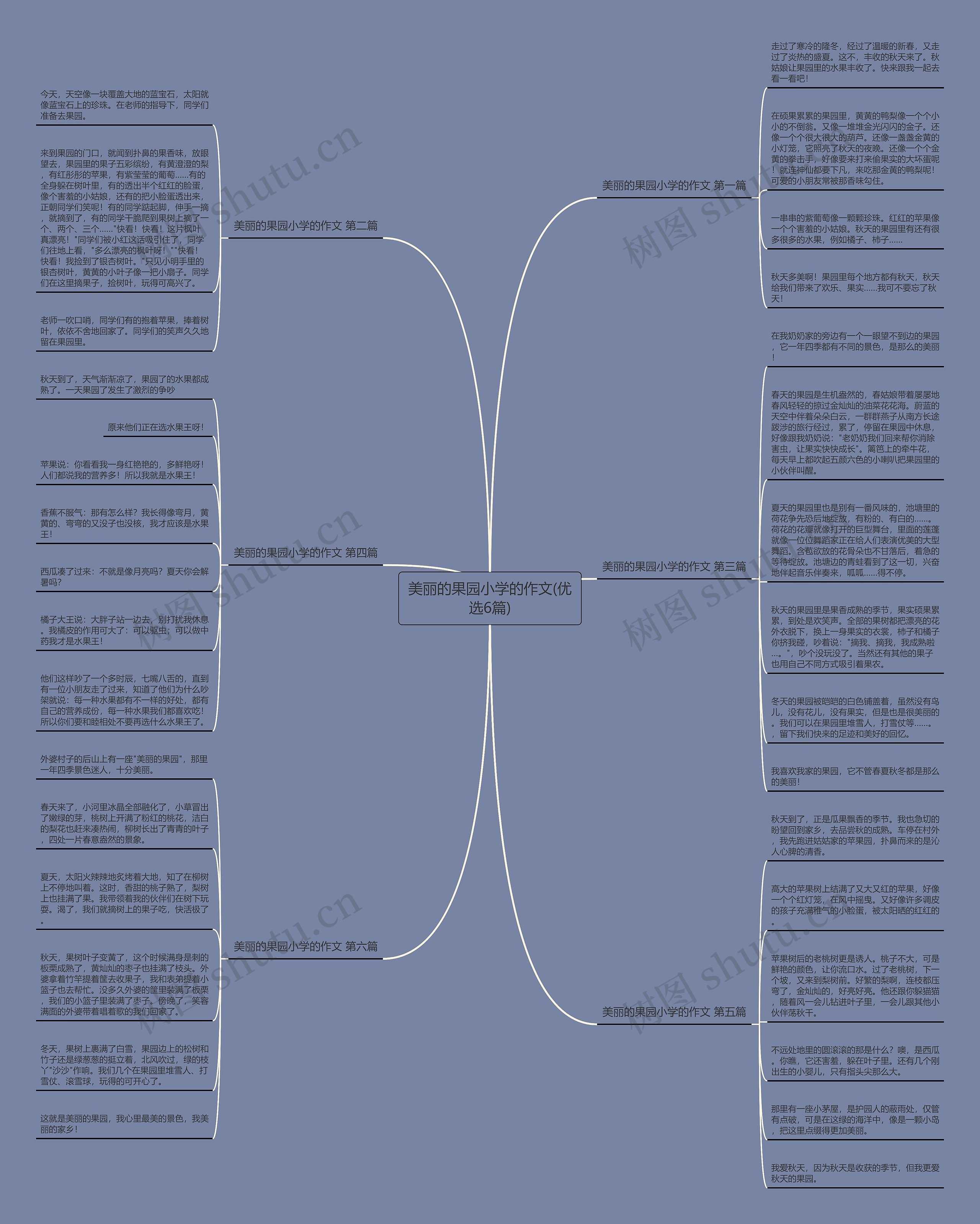 美丽的果园小学的作文(优选6篇)思维导图