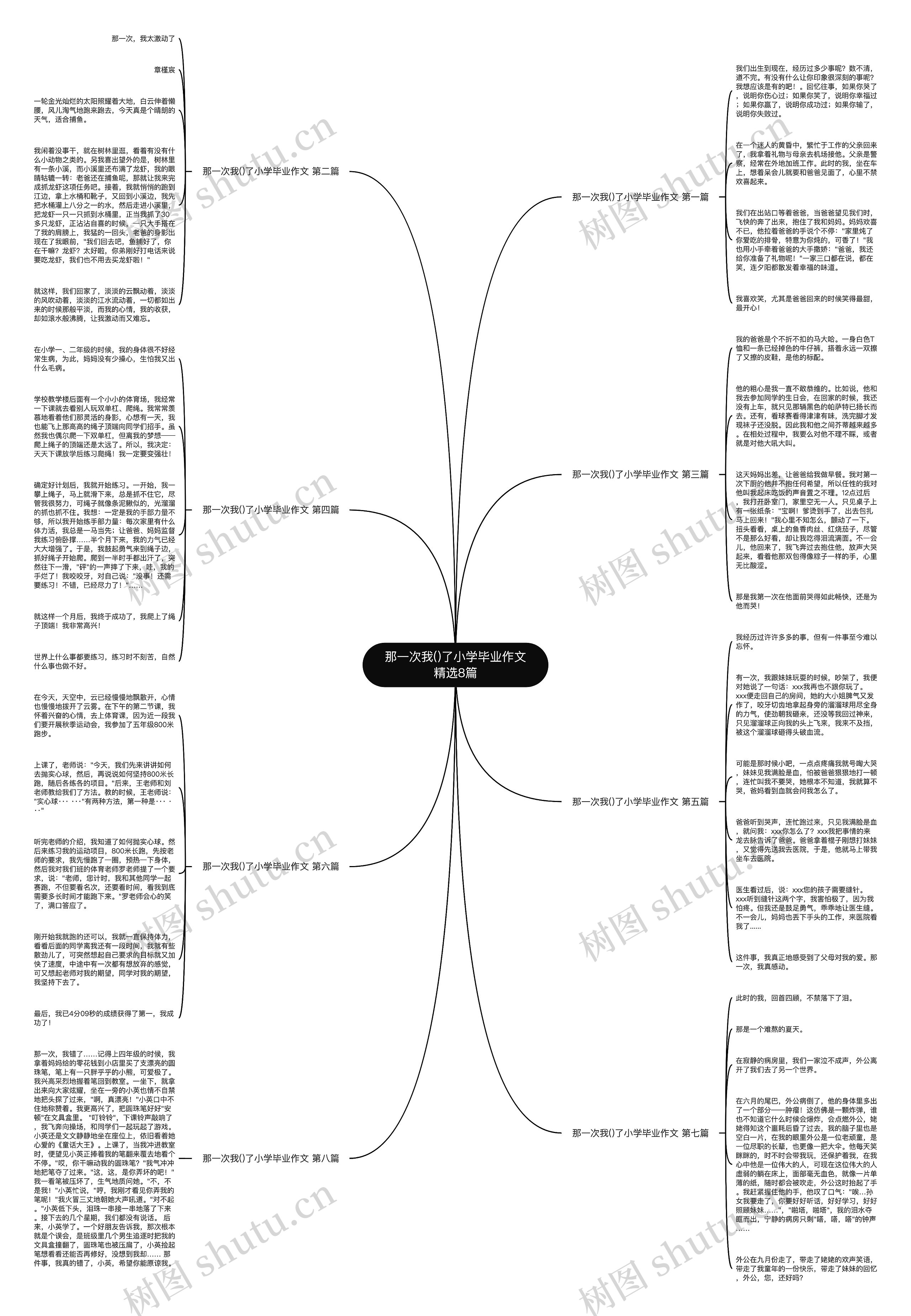 那一次我()了小学毕业作文精选8篇思维导图