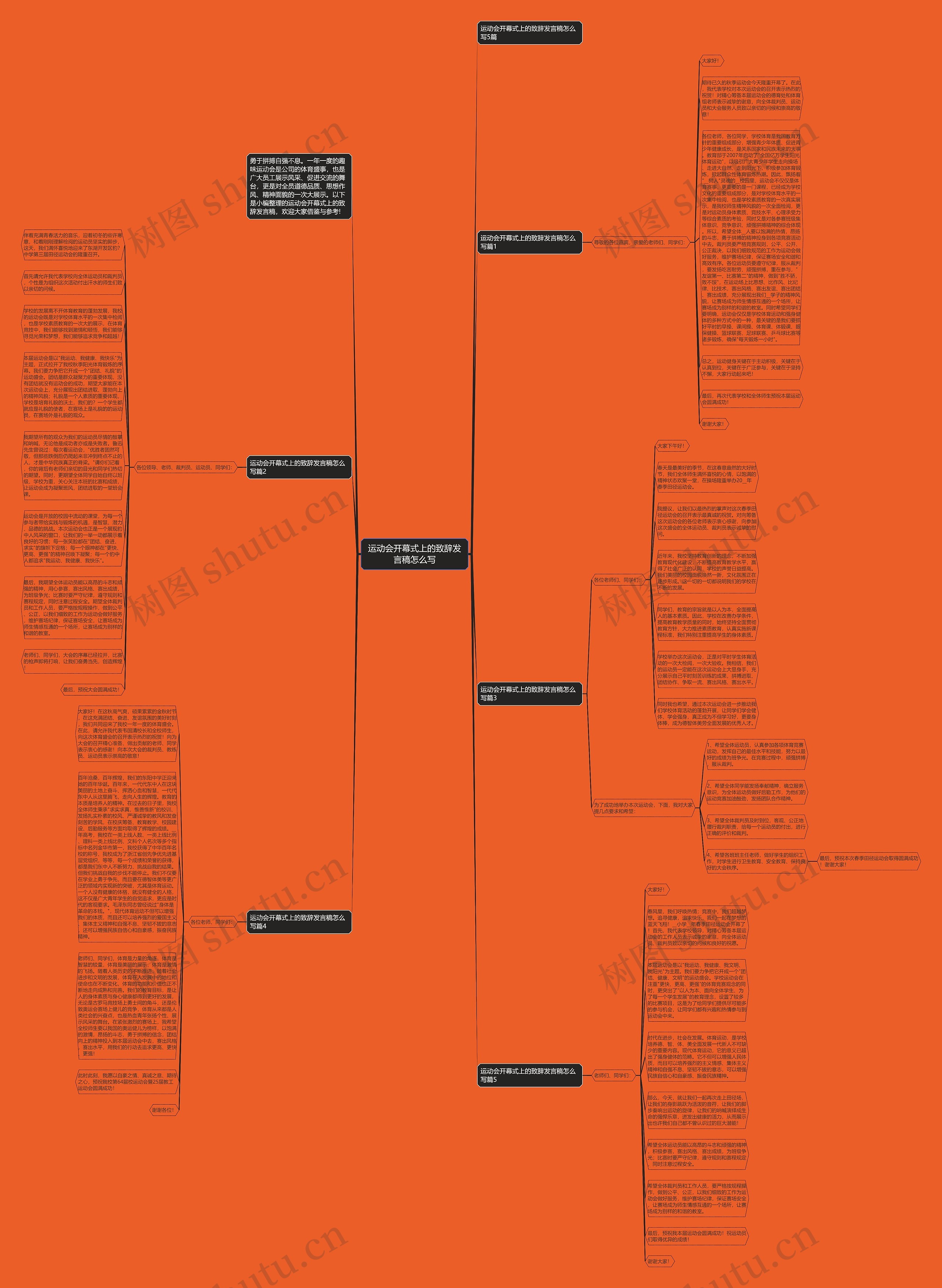 运动会开幕式上的致辞发言稿怎么写思维导图