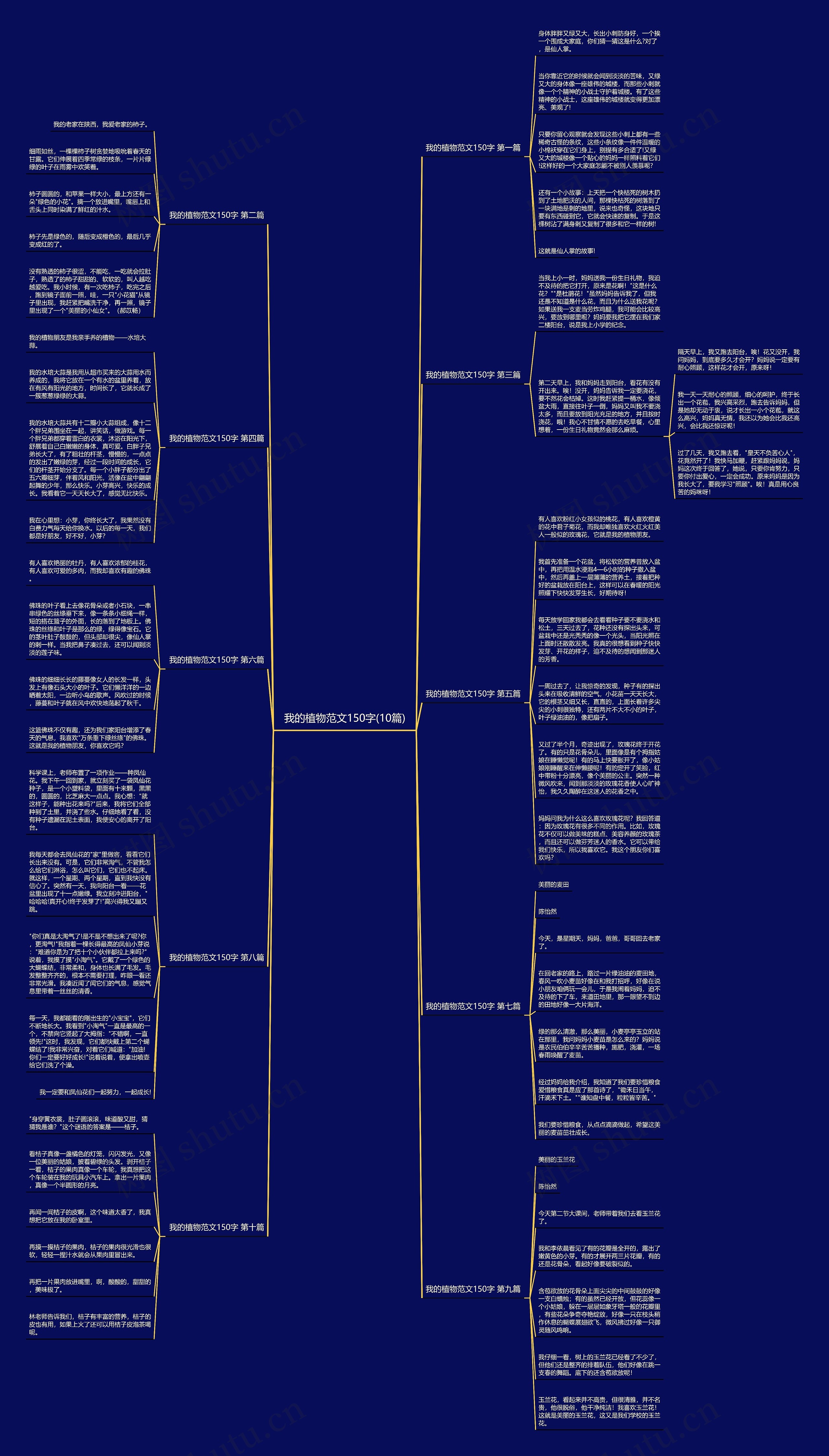 我的植物范文150字(10篇)思维导图