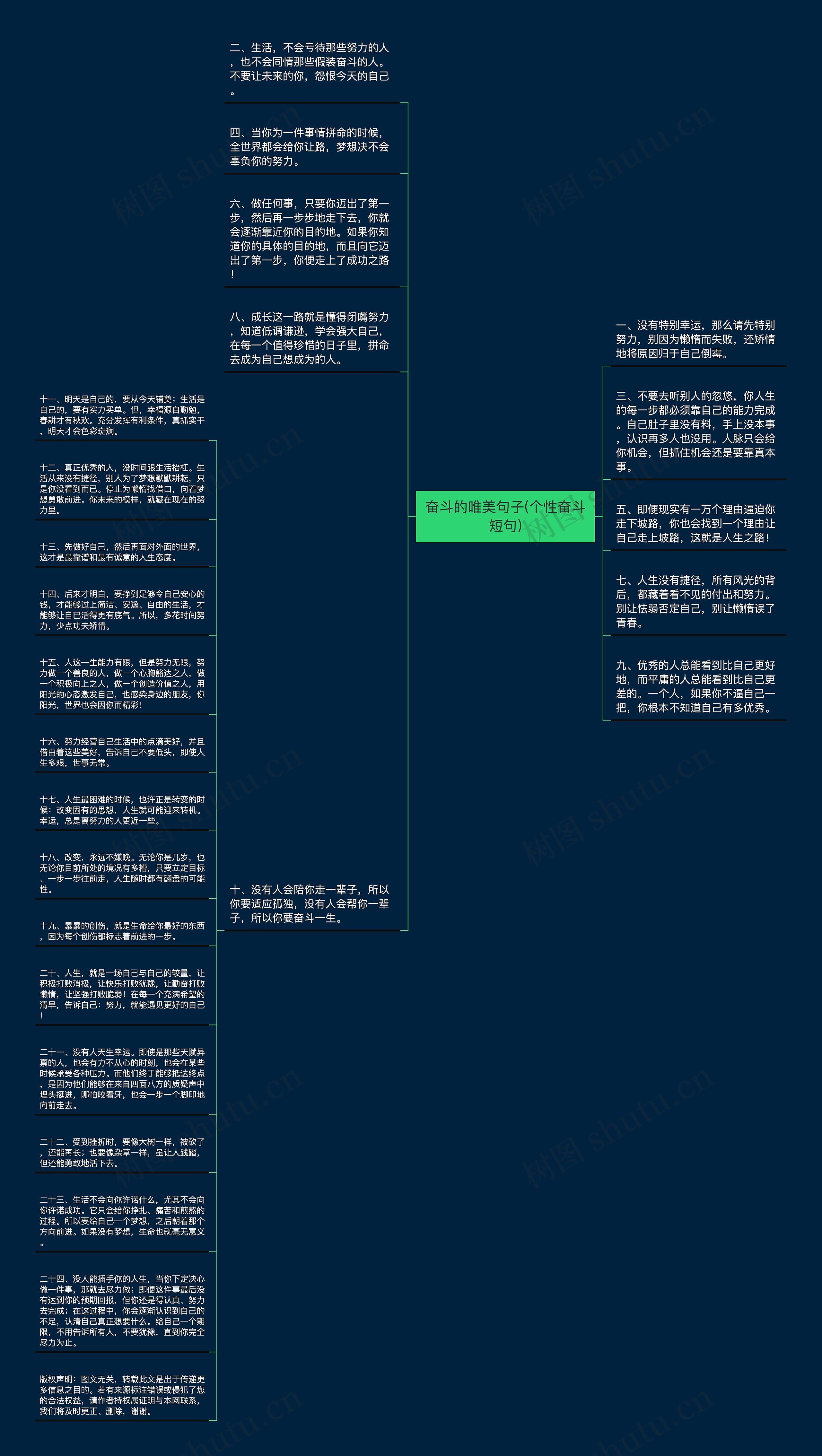 奋斗的唯美句子(个性奋斗短句)思维导图