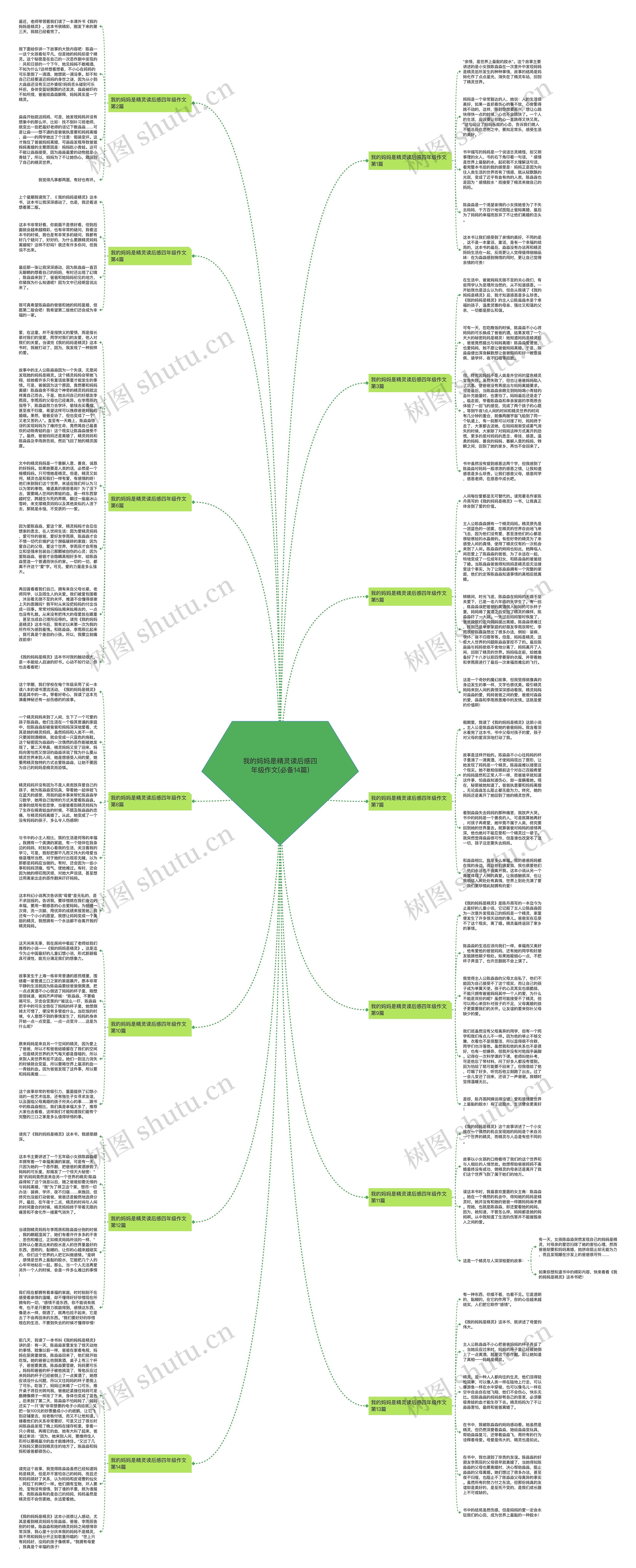 我的妈妈是精灵读后感四年级作文(必备14篇)思维导图