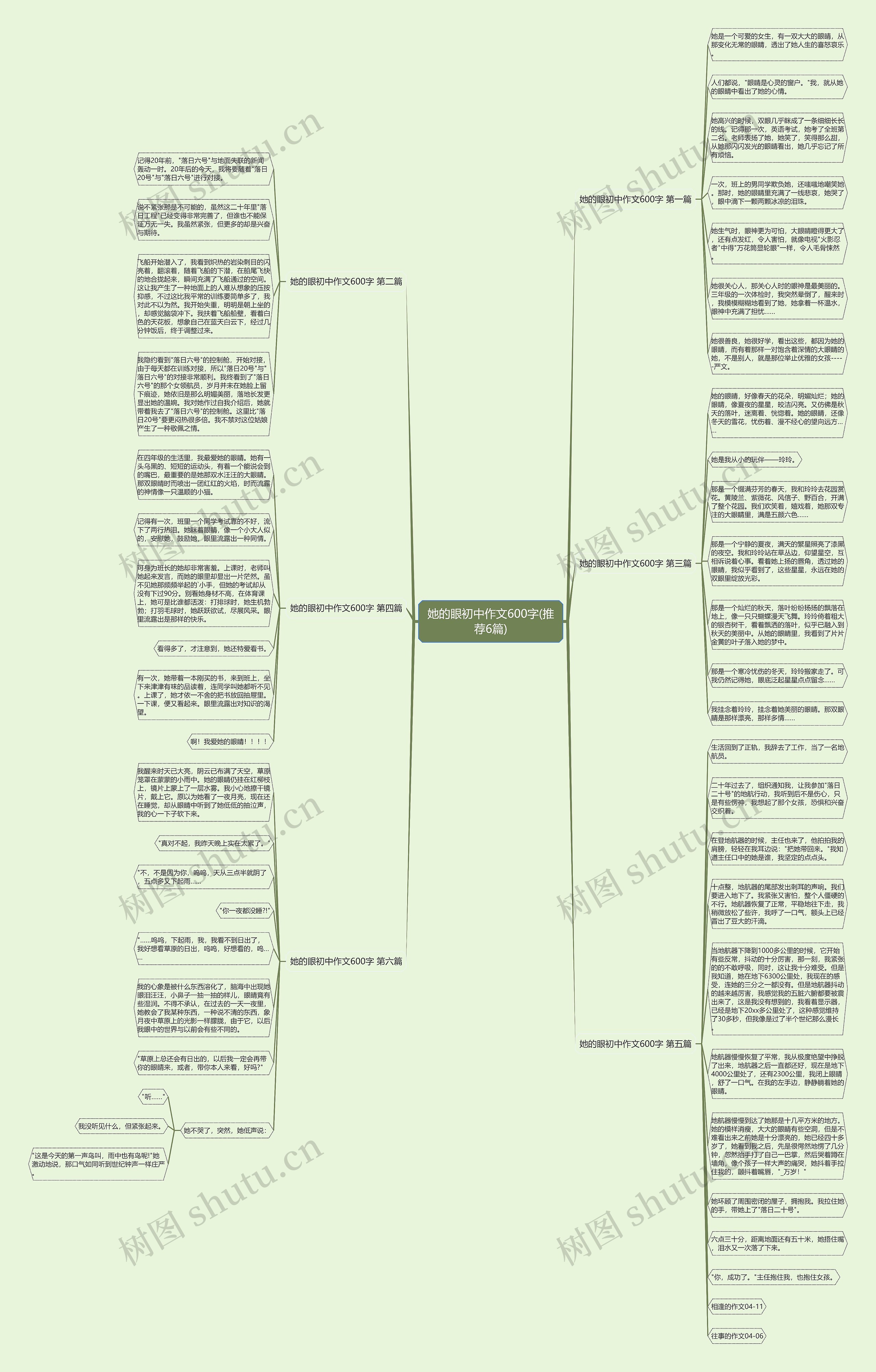 她的眼初中作文600字(推荐6篇)思维导图