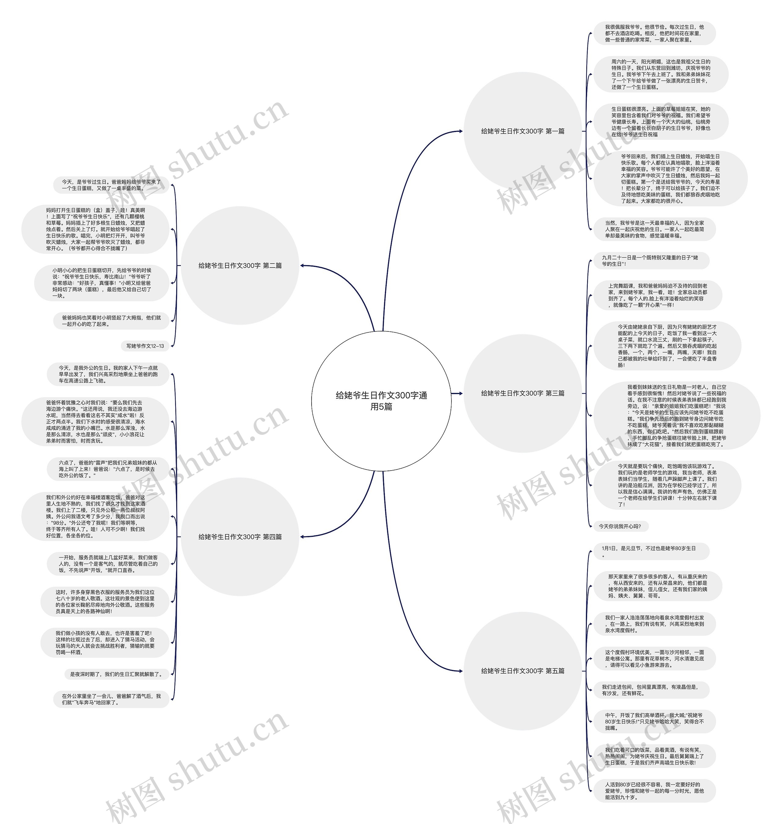 给姥爷生日作文300字通用5篇思维导图