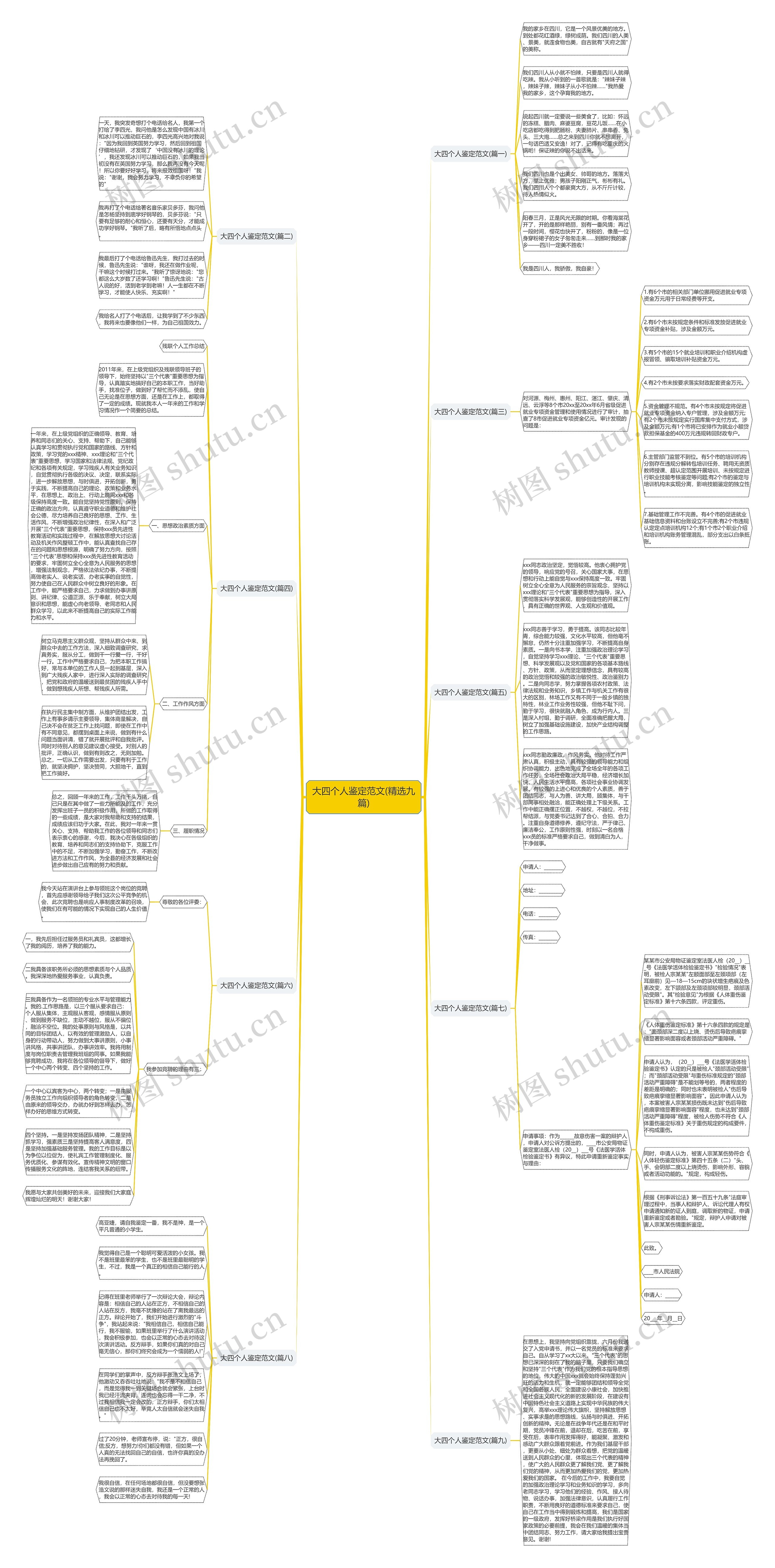 大四个人鉴定范文(精选九篇)思维导图