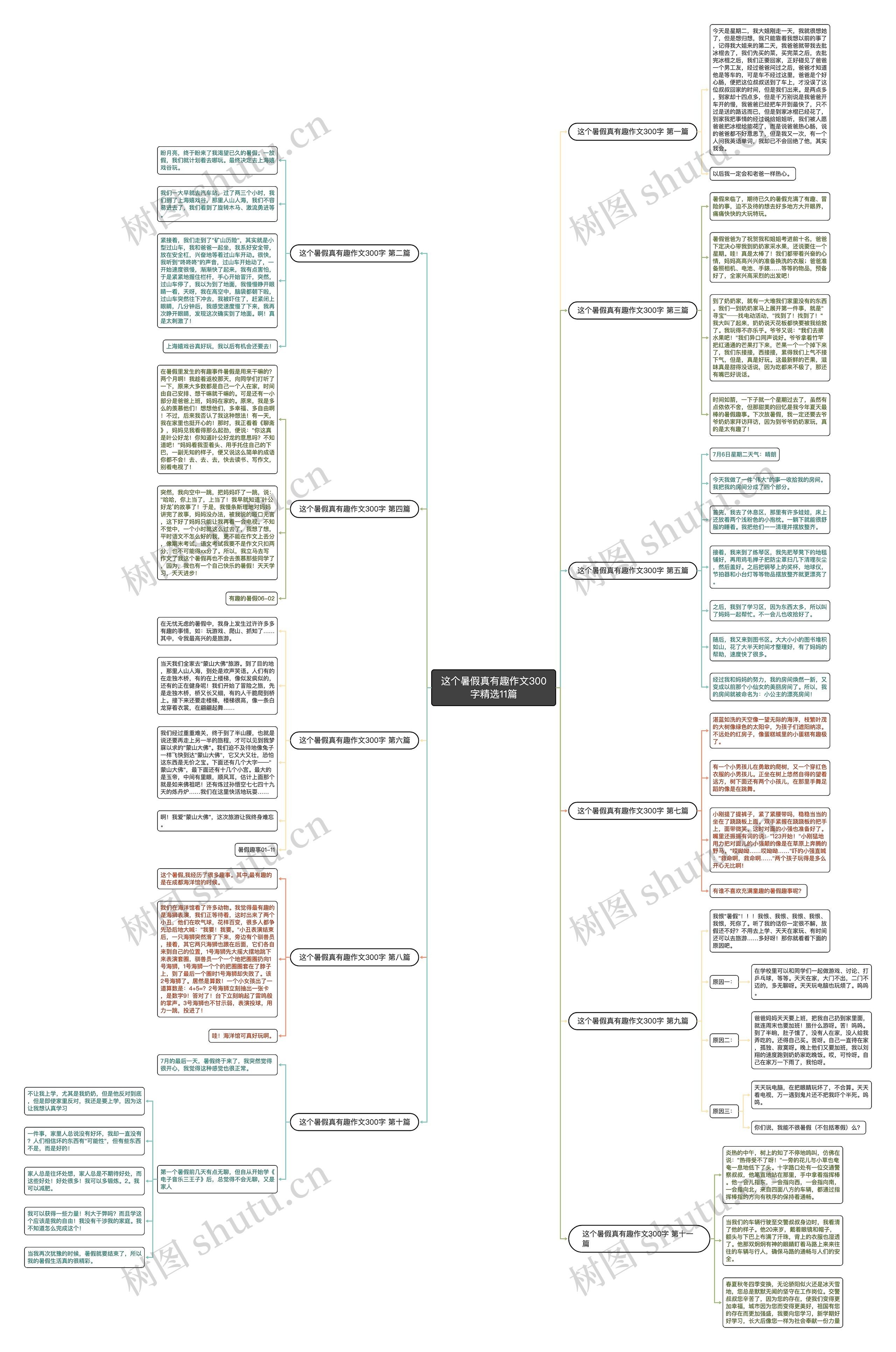 这个暑假真有趣作文300字精选11篇思维导图