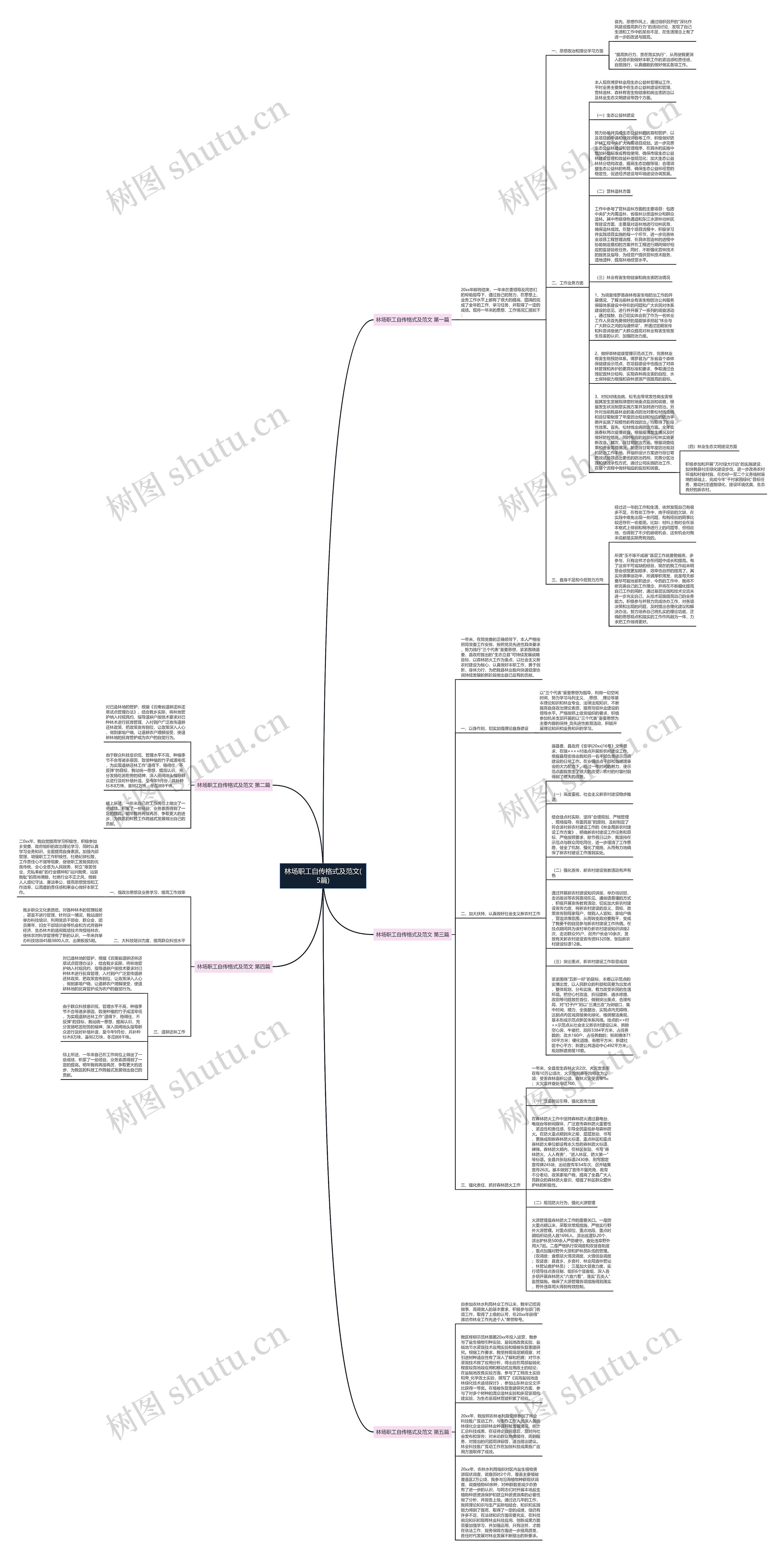 林场职工自传格式及范文(5篇)思维导图