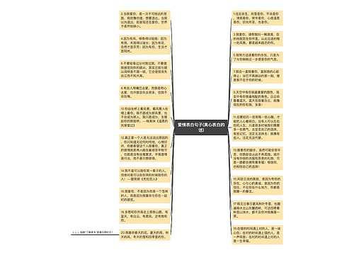 爱情表白句子(真心表白的话)
