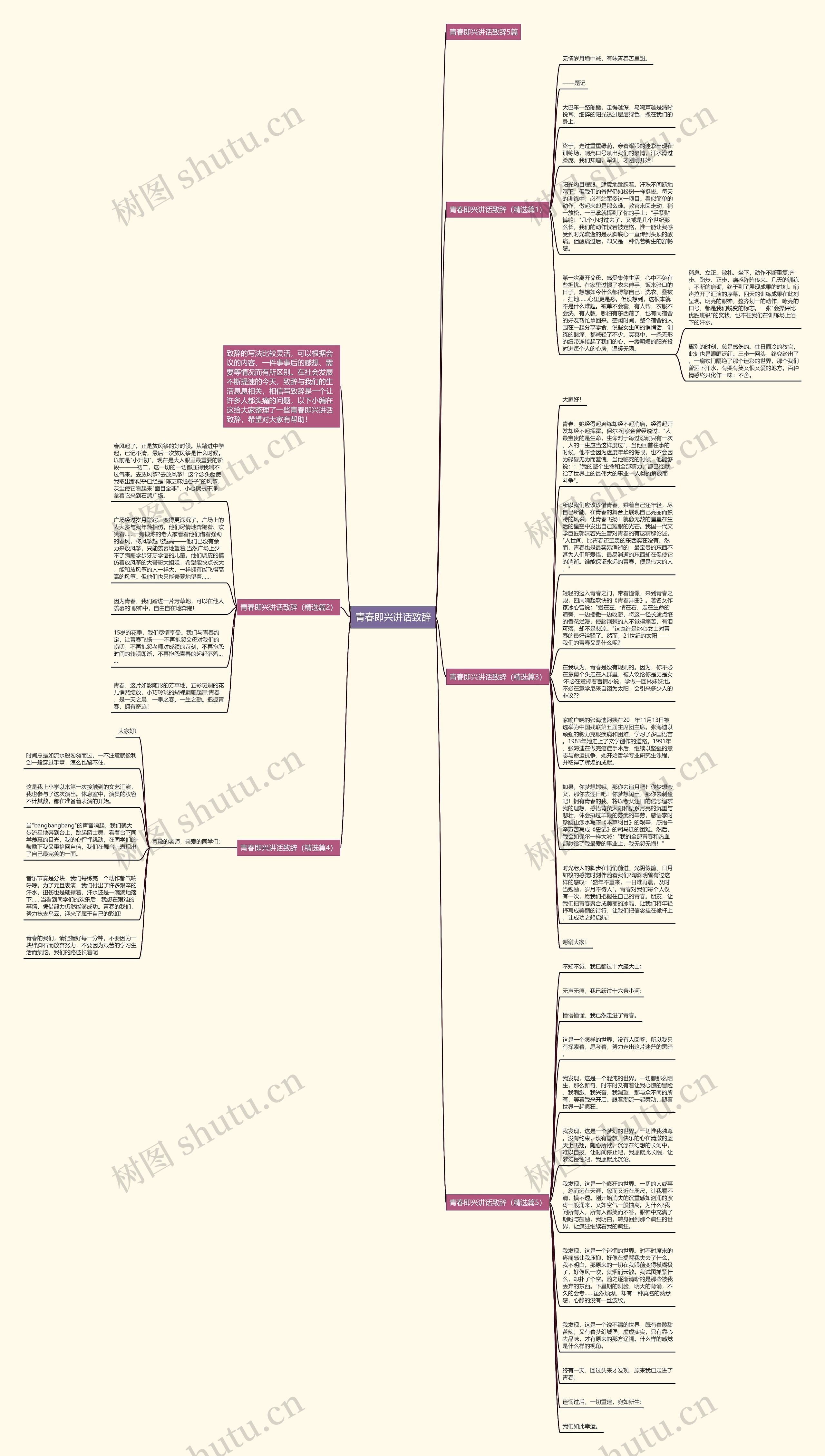 青春即兴讲话致辞思维导图