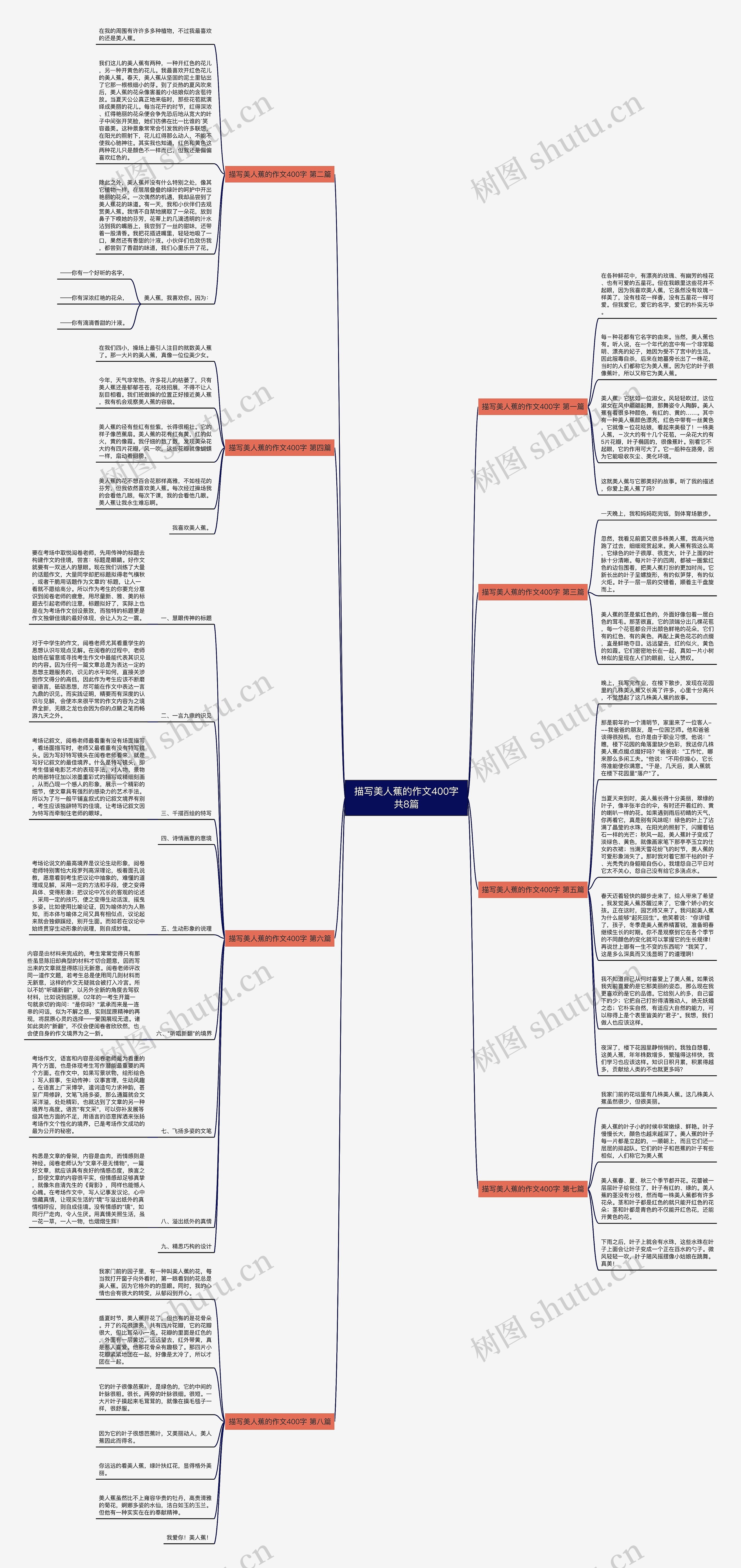 描写美人蕉的作文400字共8篇思维导图