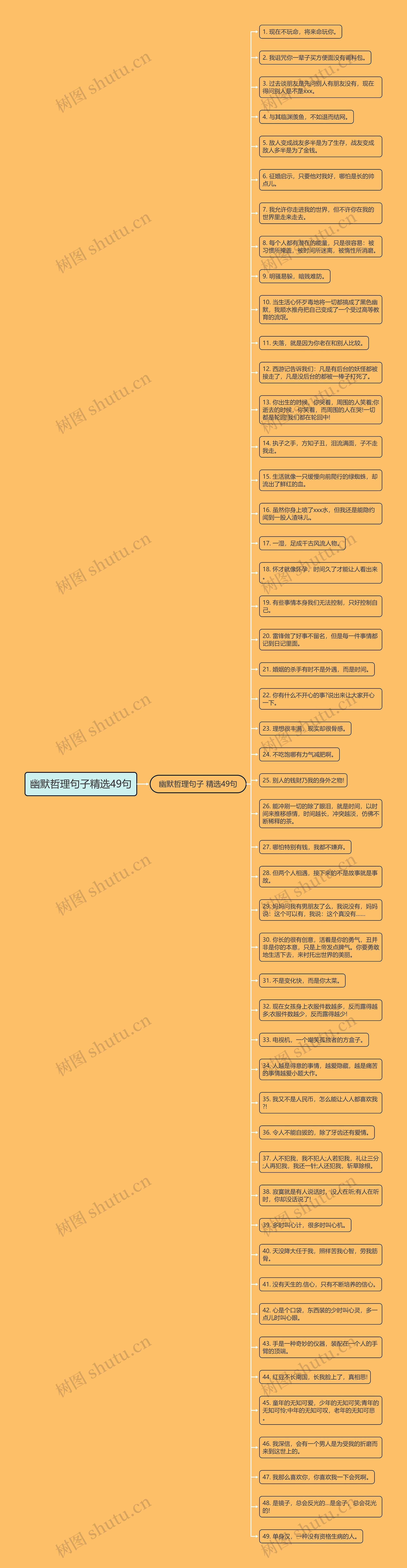 幽默哲理句子精选49句思维导图