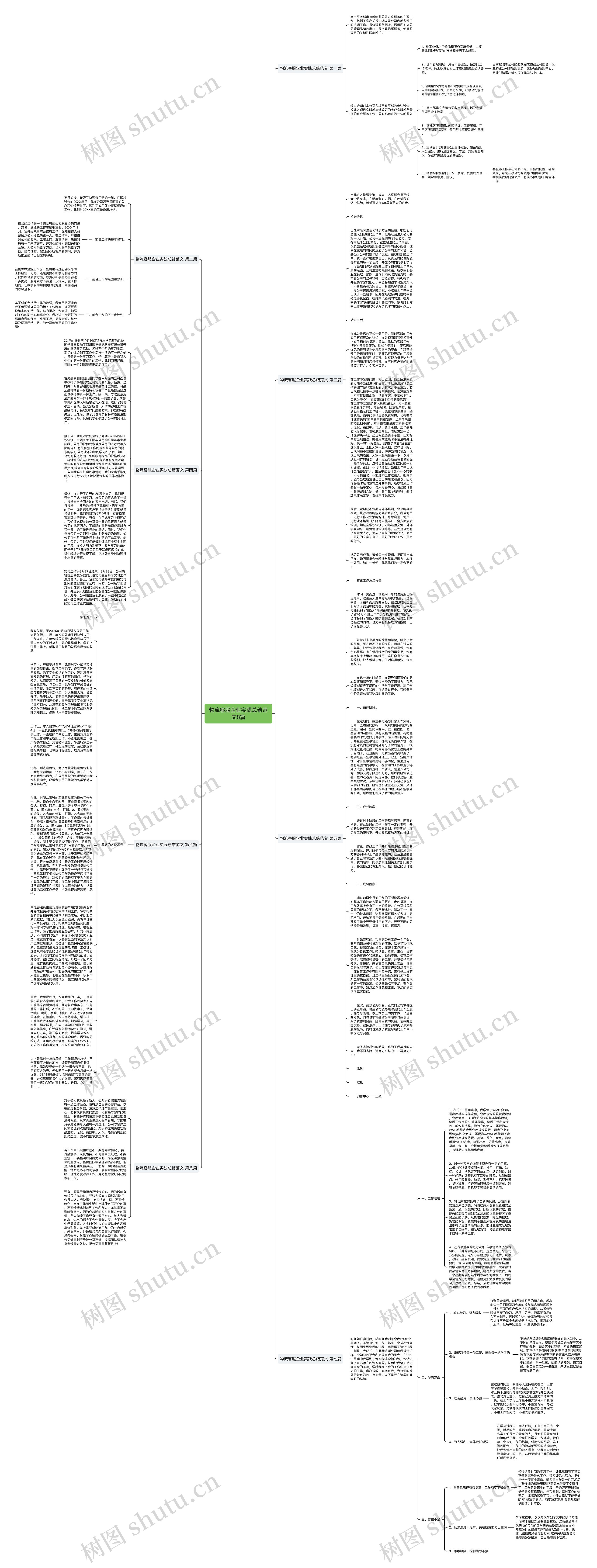 物流客服企业实践总结范文8篇思维导图