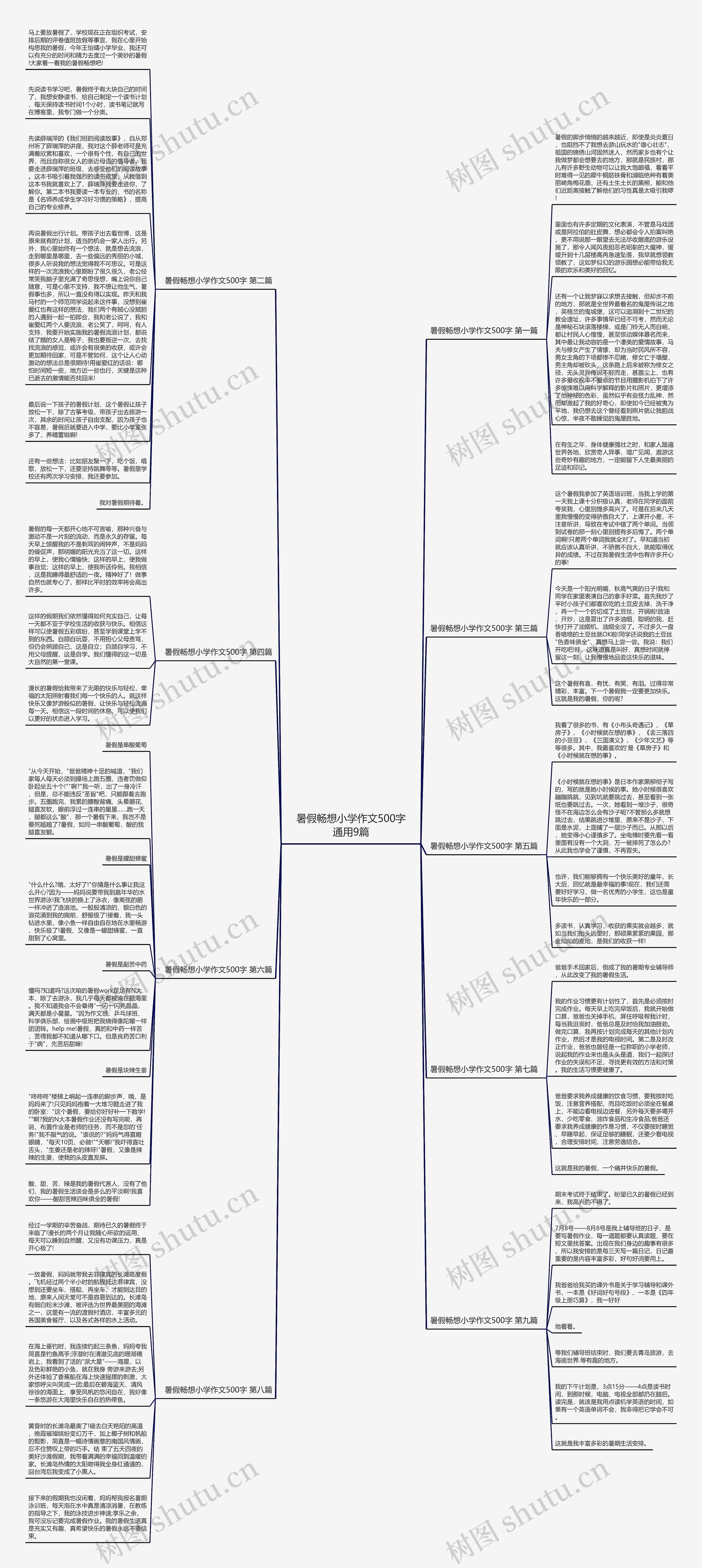 暑假畅想小学作文500字通用9篇思维导图