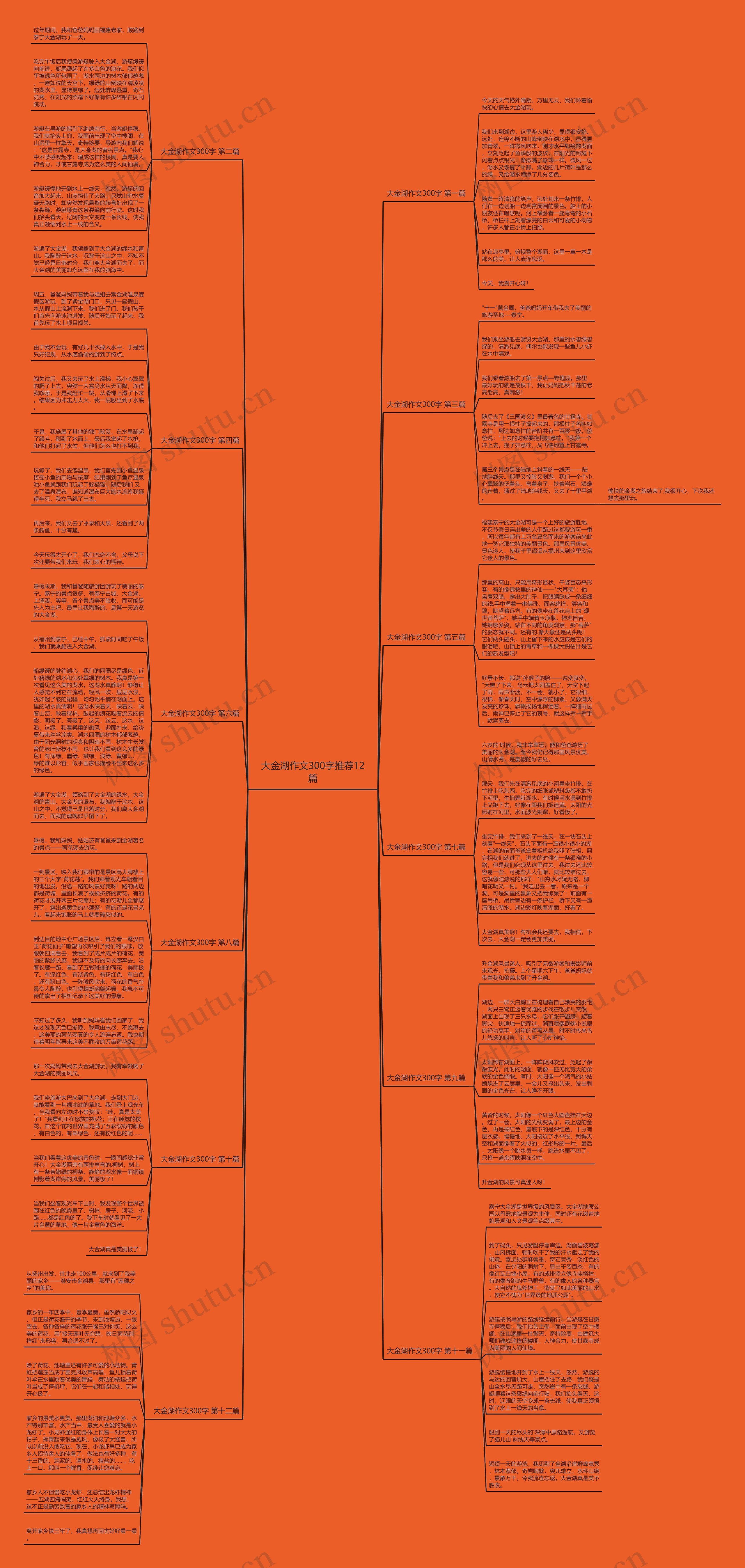 大金湖作文300字推荐12篇思维导图