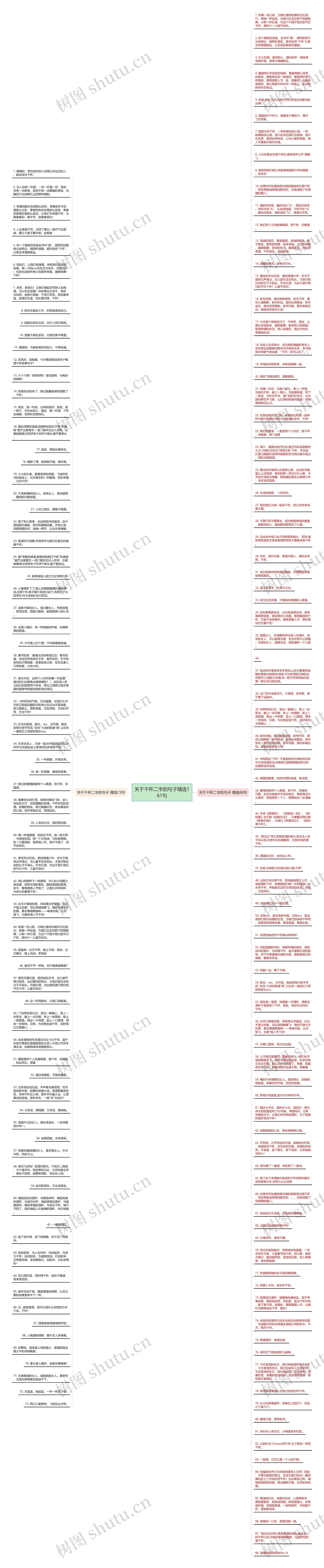 关于干杯二字的句子精选161句思维导图