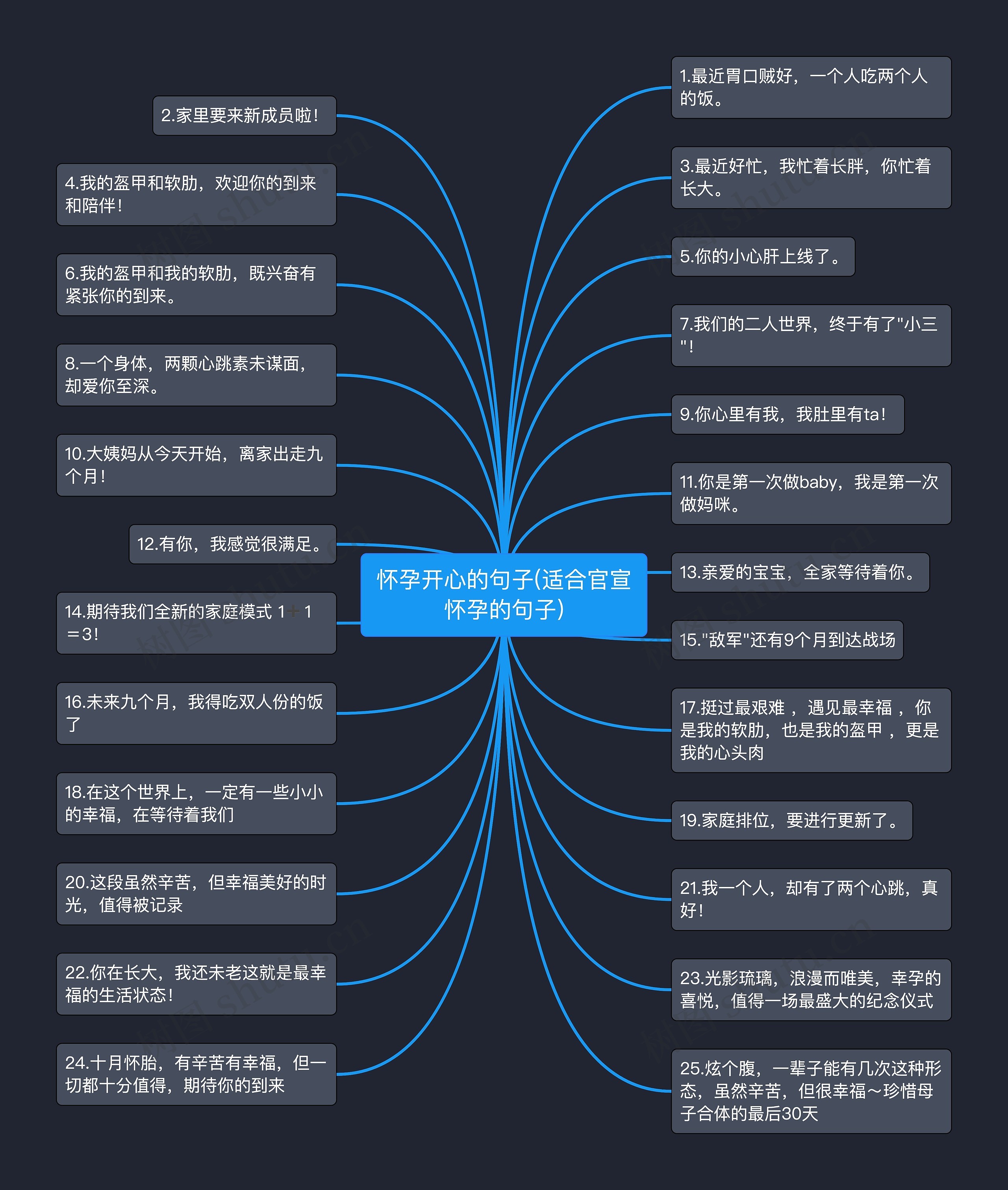 怀孕开心的句子(适合官宣怀孕的句子)思维导图