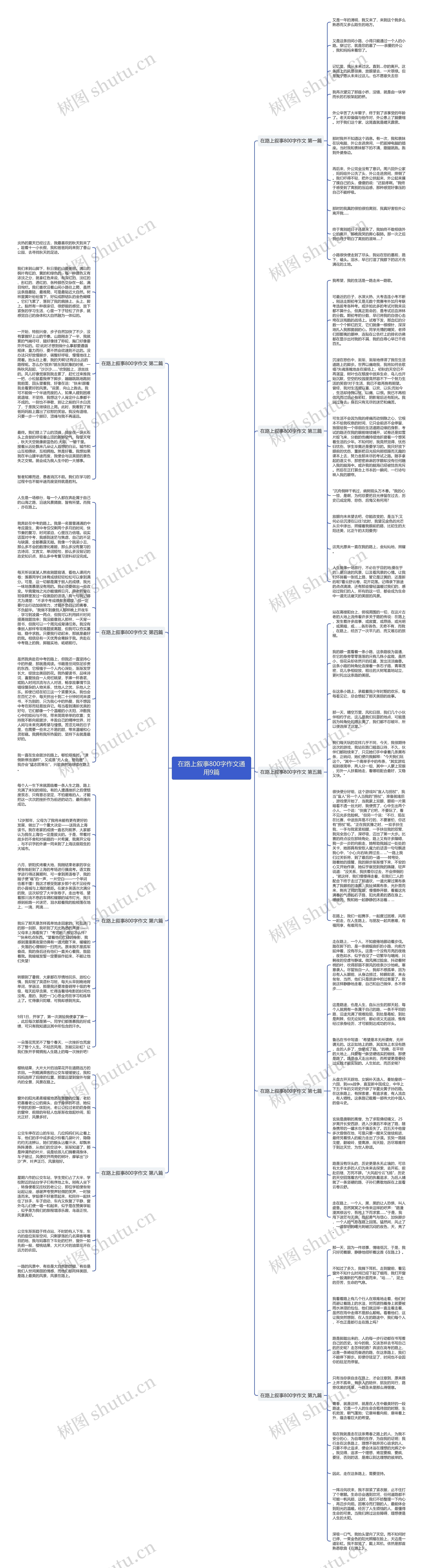 在路上叙事800字作文通用9篇思维导图