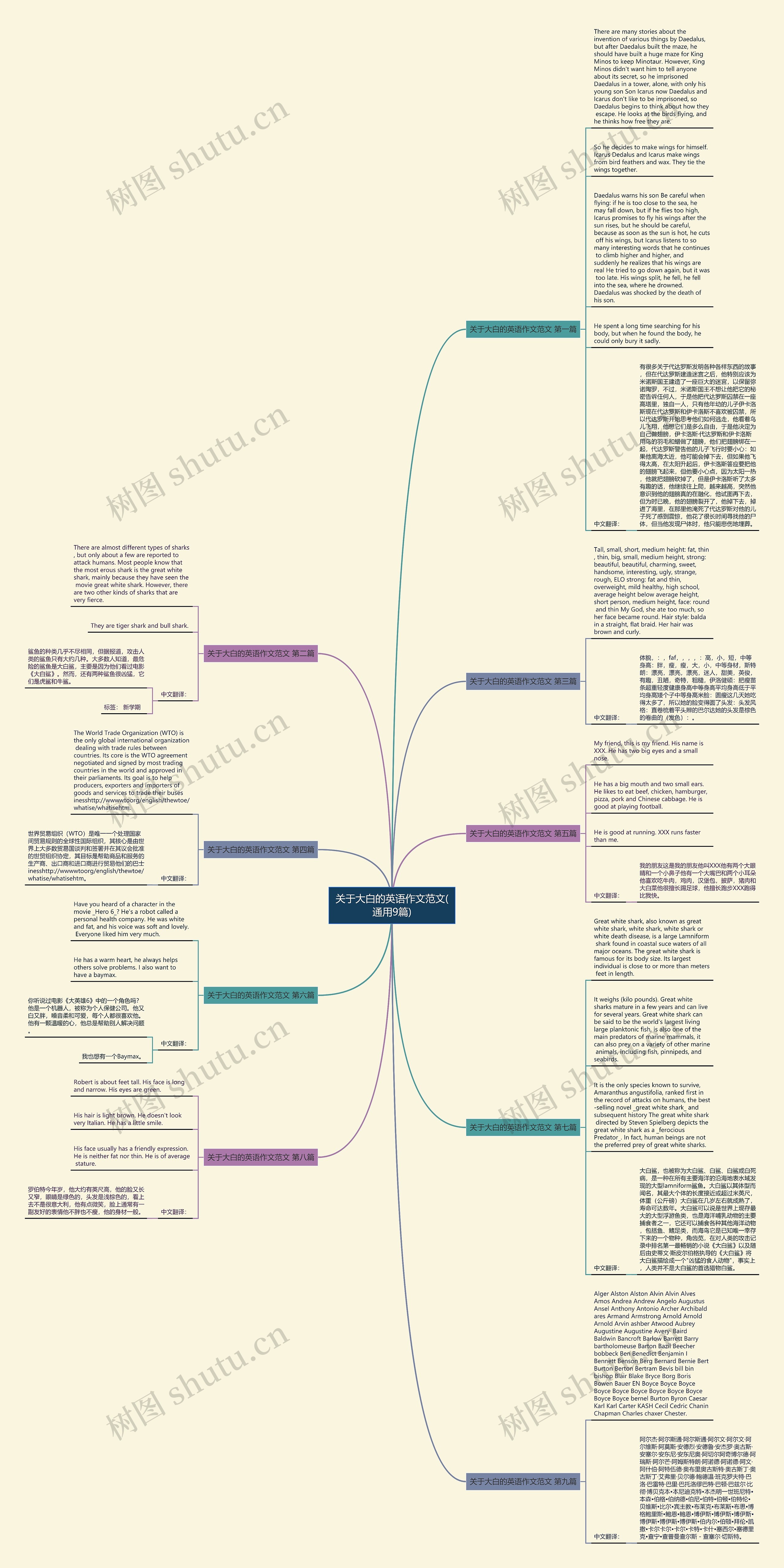 关于大白的英语作文范文(通用9篇)思维导图