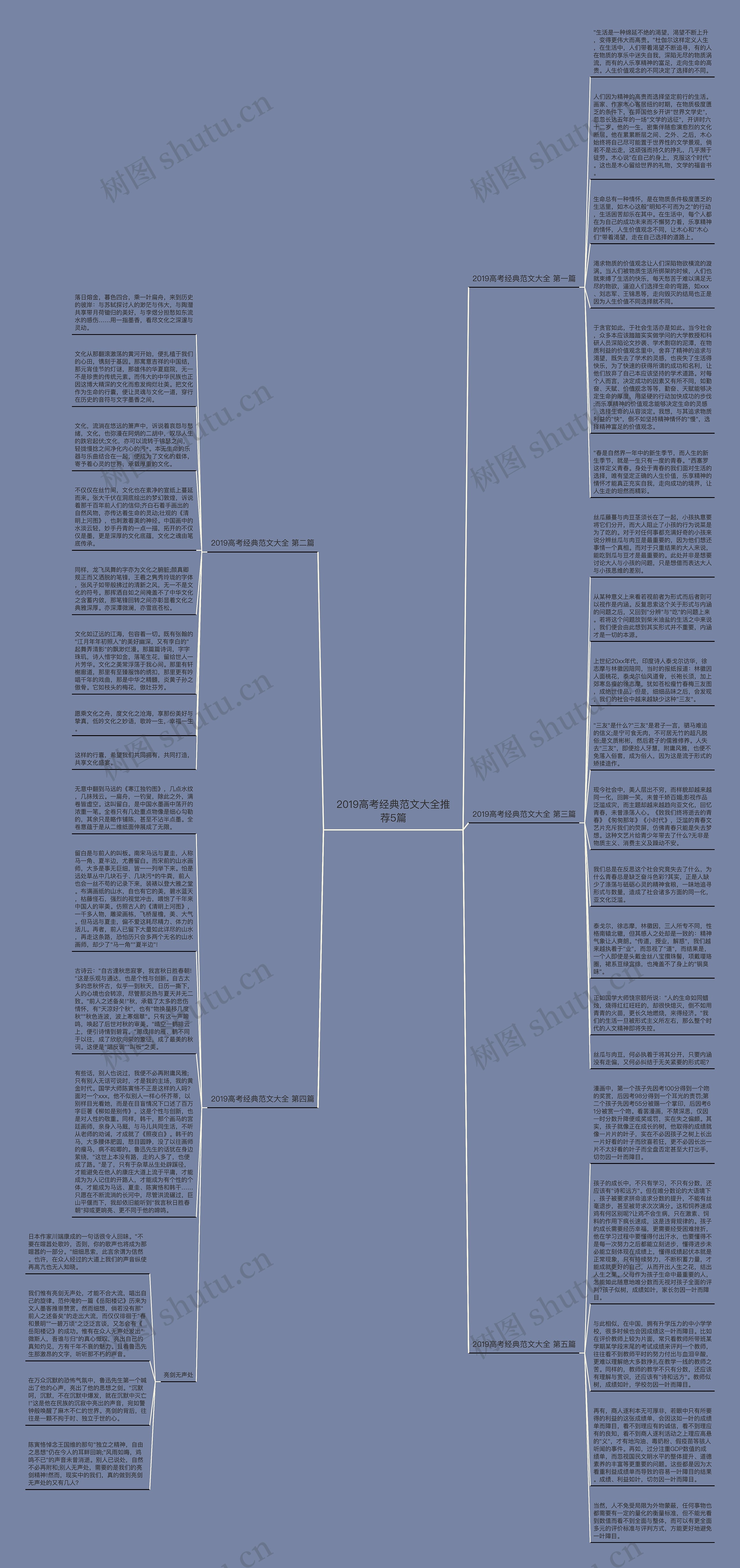 2019高考经典范文大全推荐5篇思维导图
