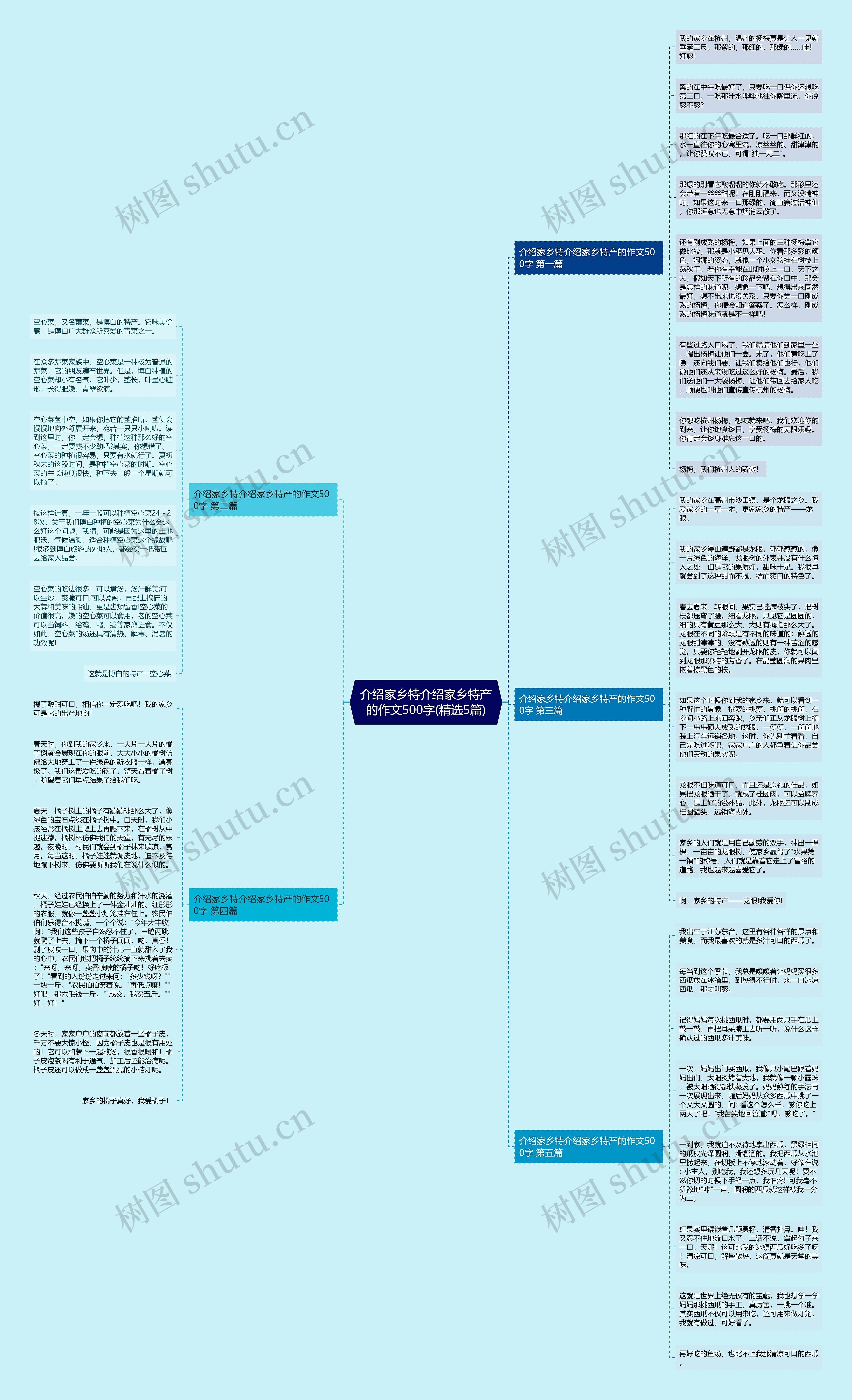 介绍家乡特介绍家乡特产的作文500字(精选5篇)思维导图