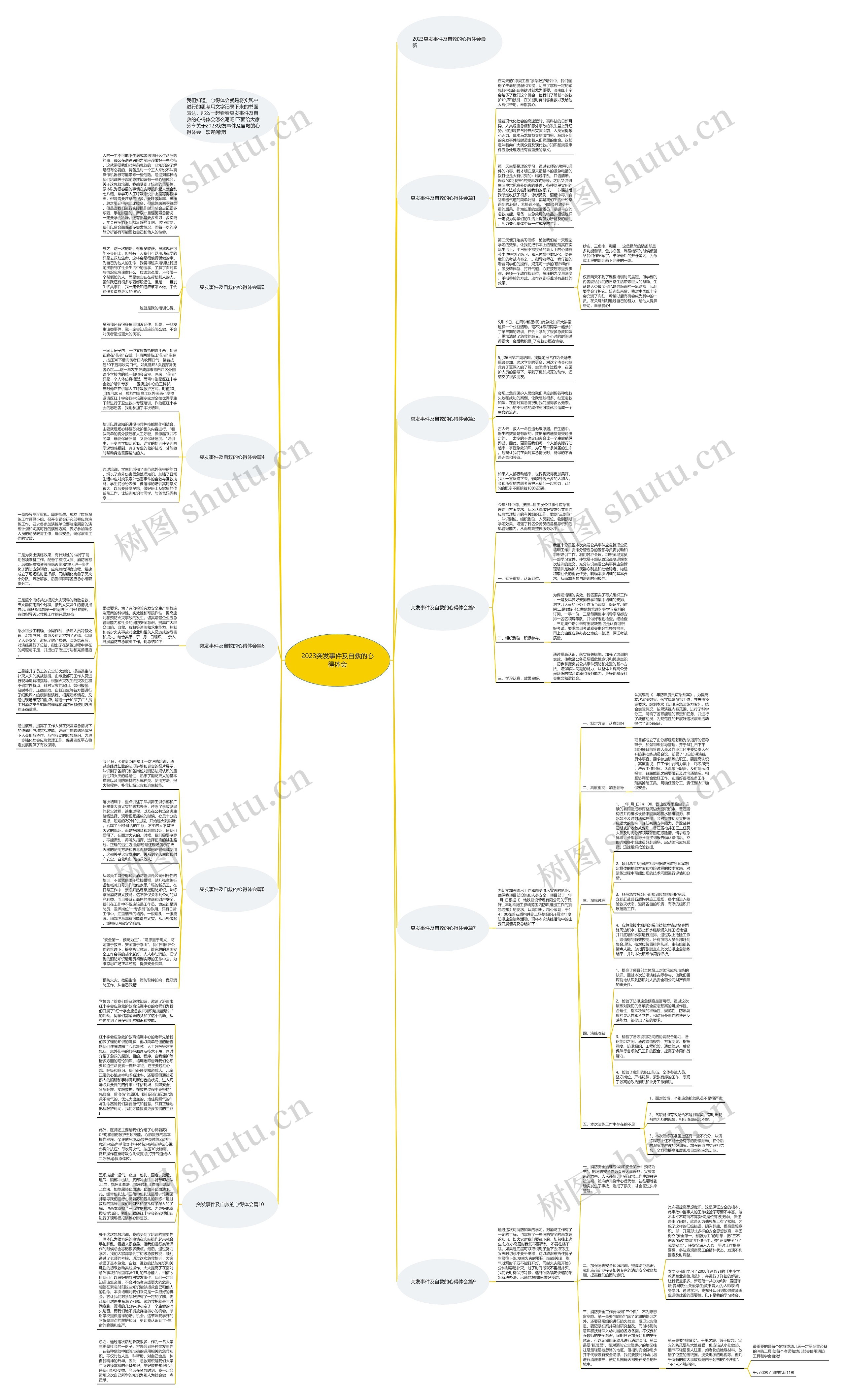 2023突发事件及自救的心得体会思维导图