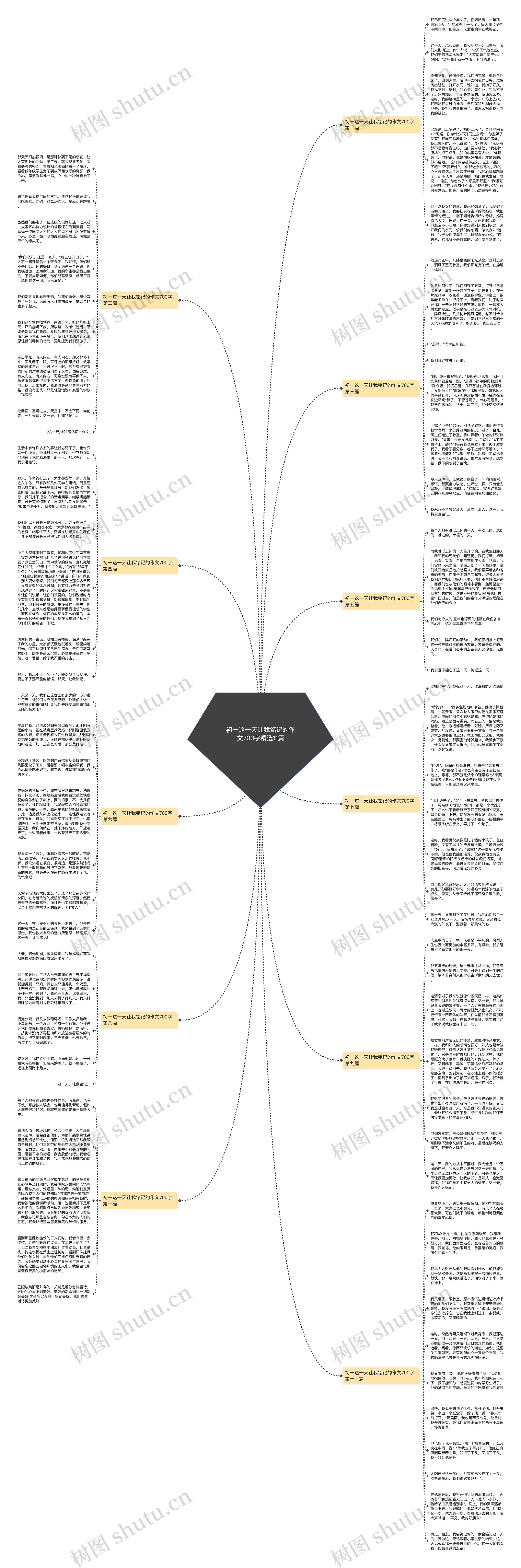 初一这一天让我铭记的作文700字精选11篇思维导图