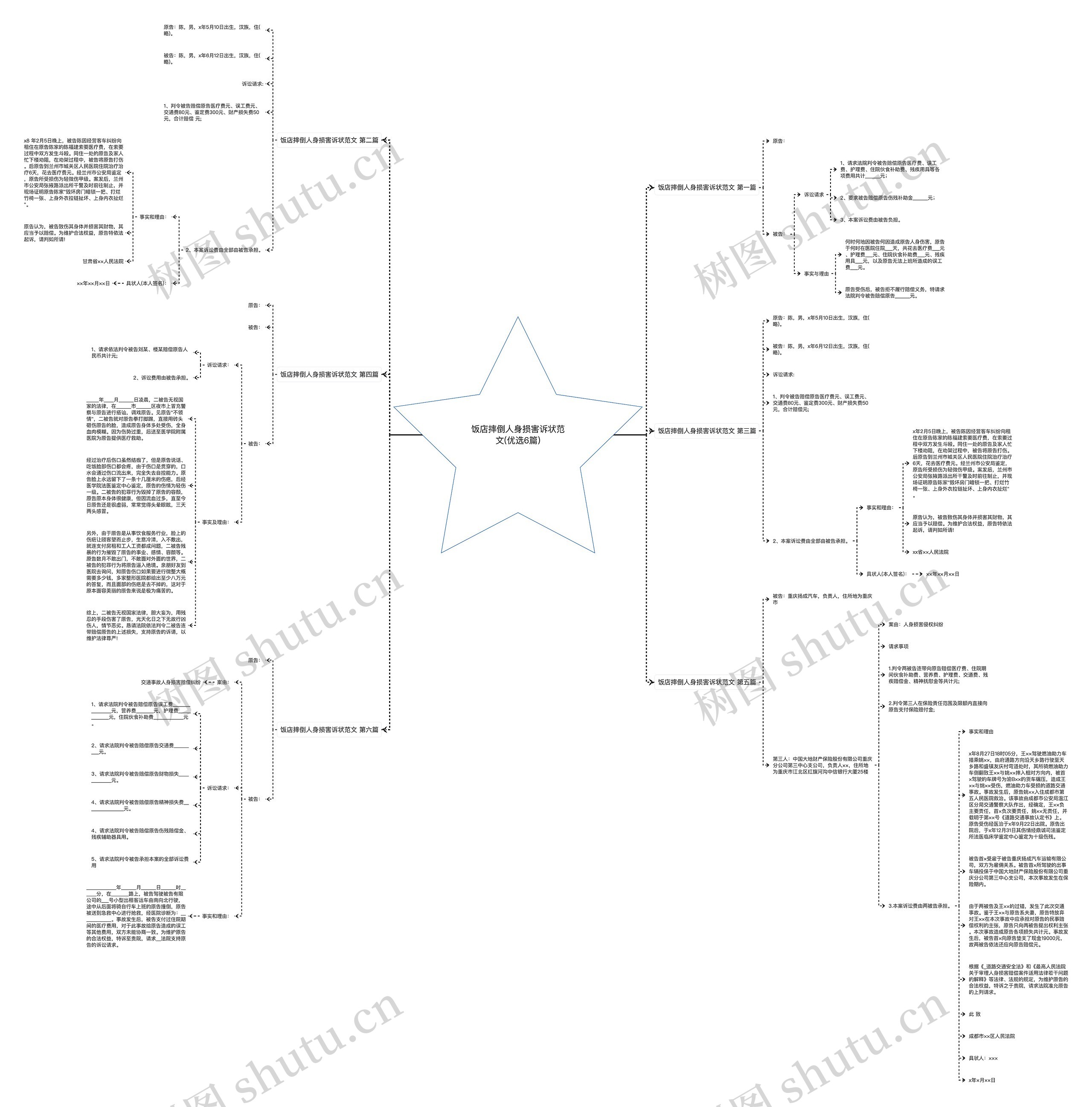饭店摔倒人身损害诉状范文(优选6篇)思维导图