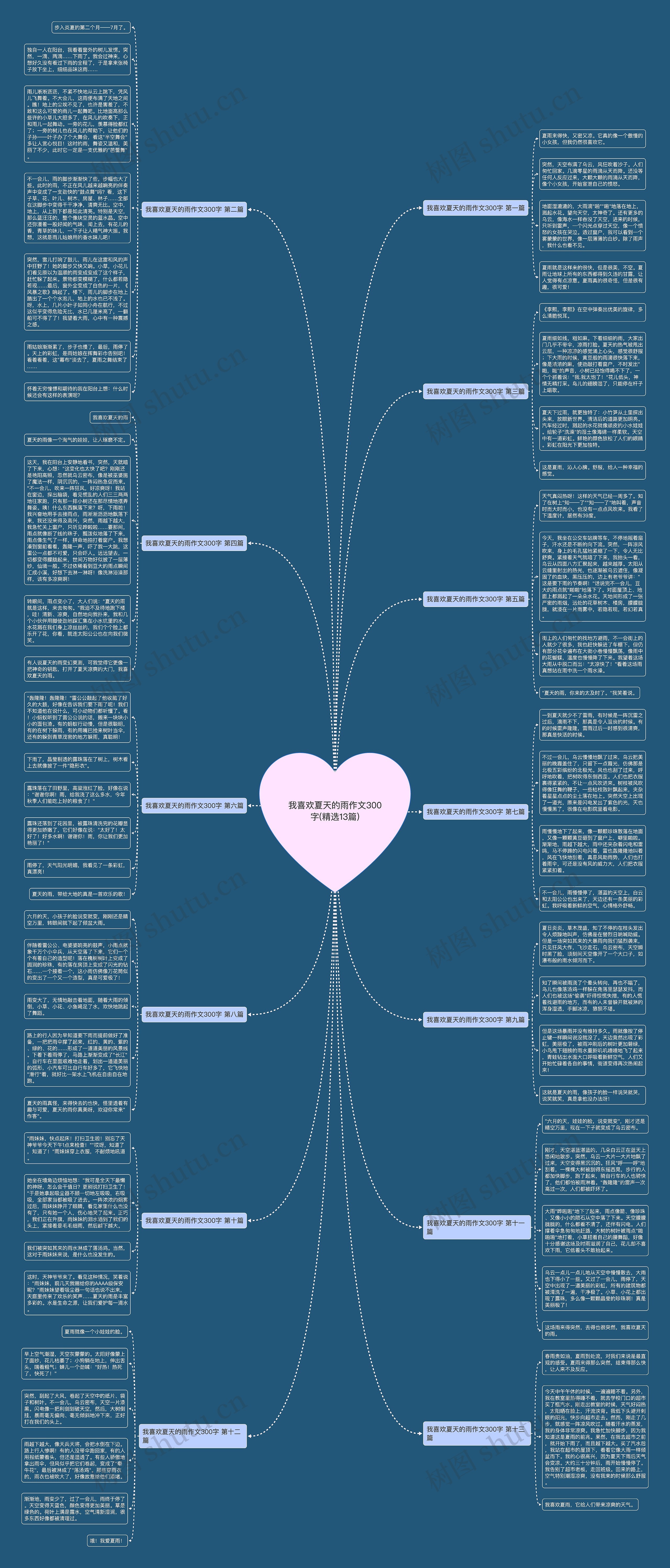 我喜欢夏天的雨作文300字(精选13篇)思维导图
