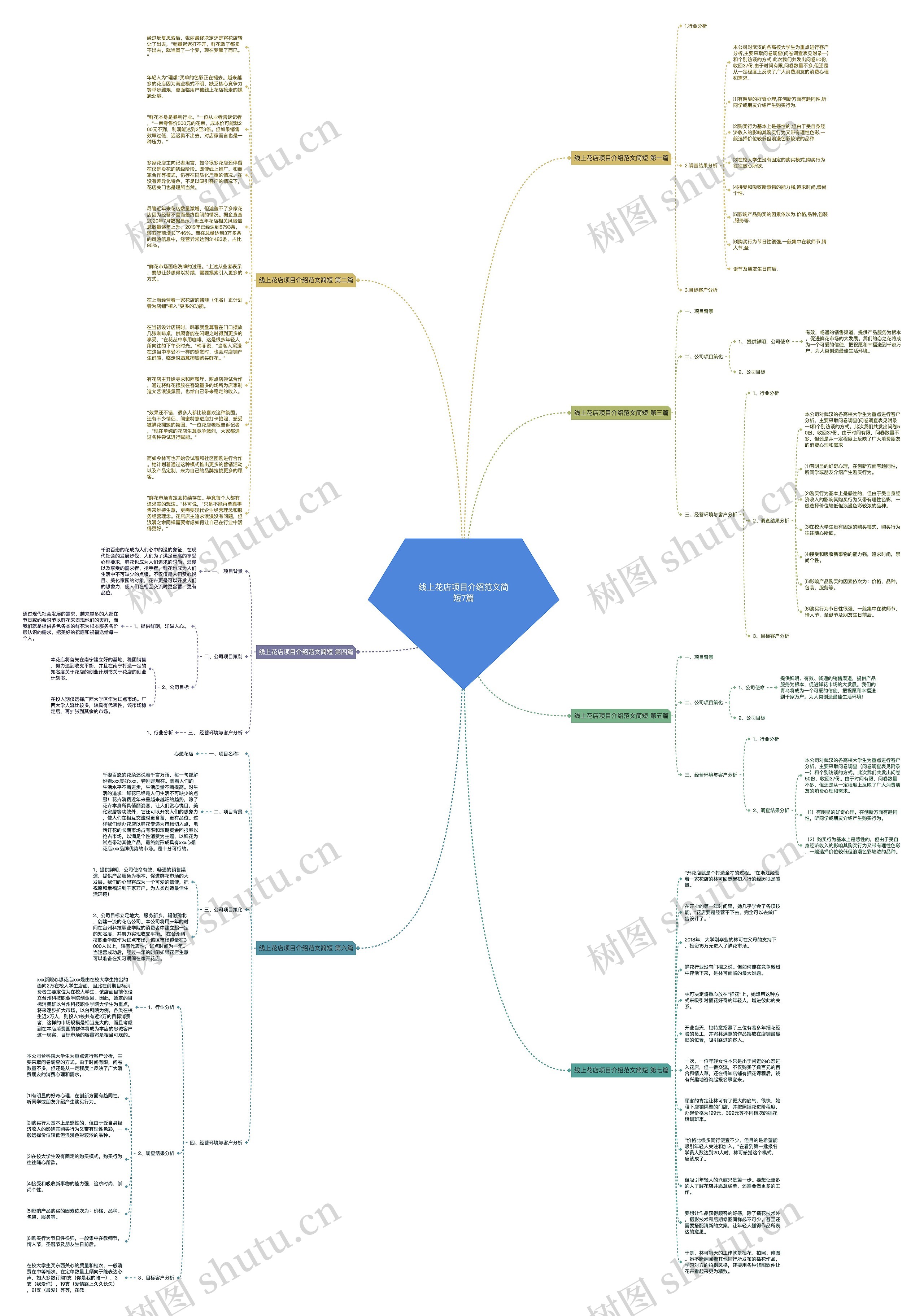 线上花店项目介绍范文简短7篇思维导图