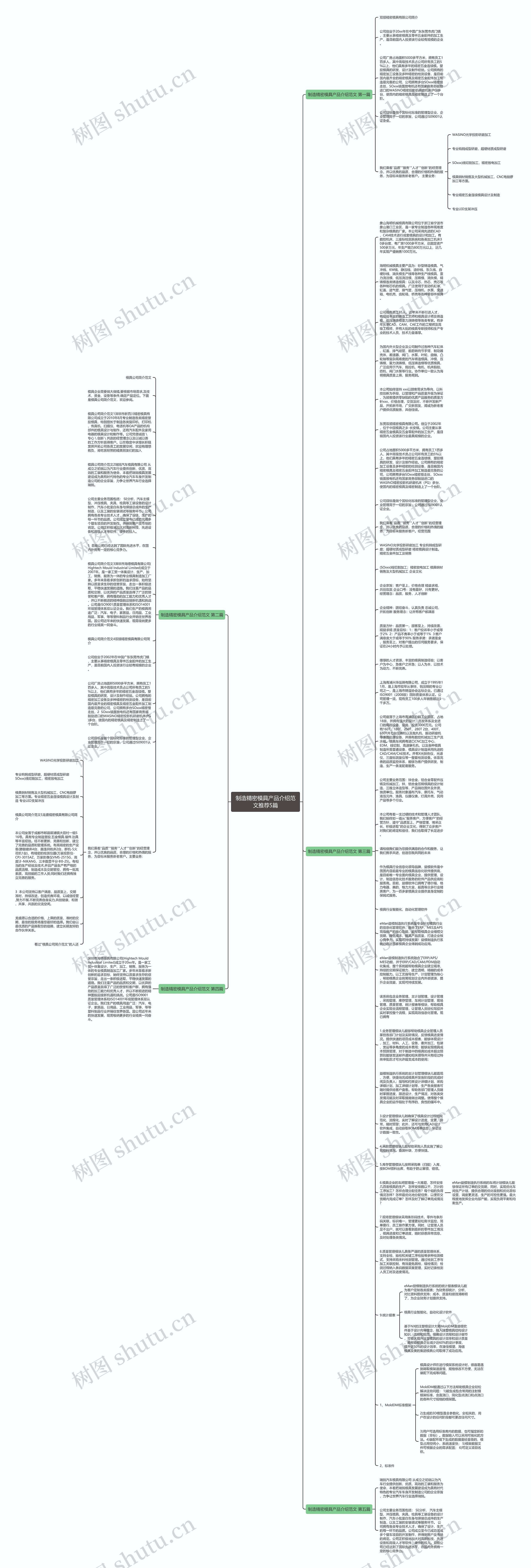 制造精密模具产品介绍范文推荐5篇思维导图