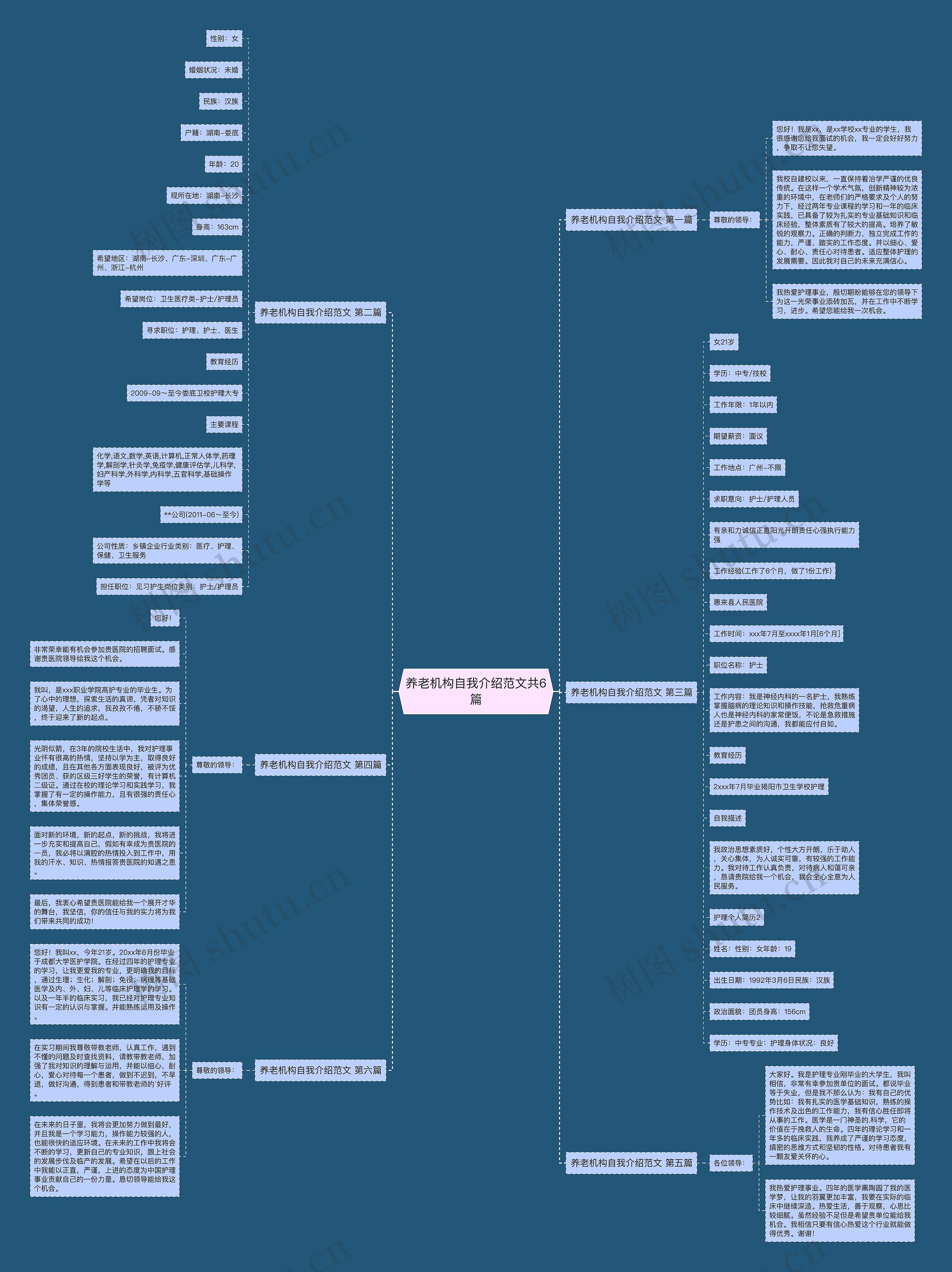 养老机构自我介绍范文共6篇思维导图