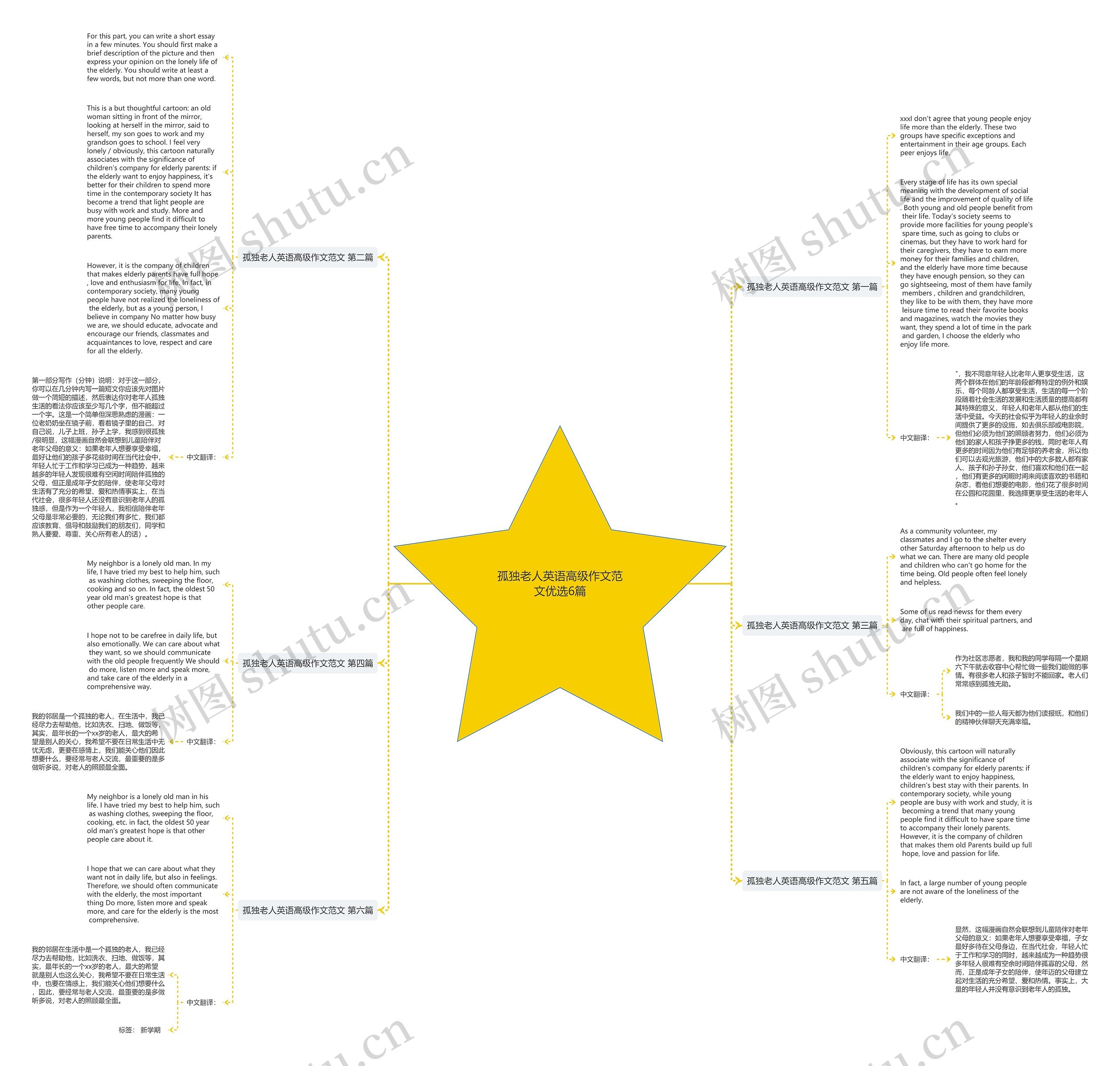 孤独老人英语高级作文范文优选6篇思维导图