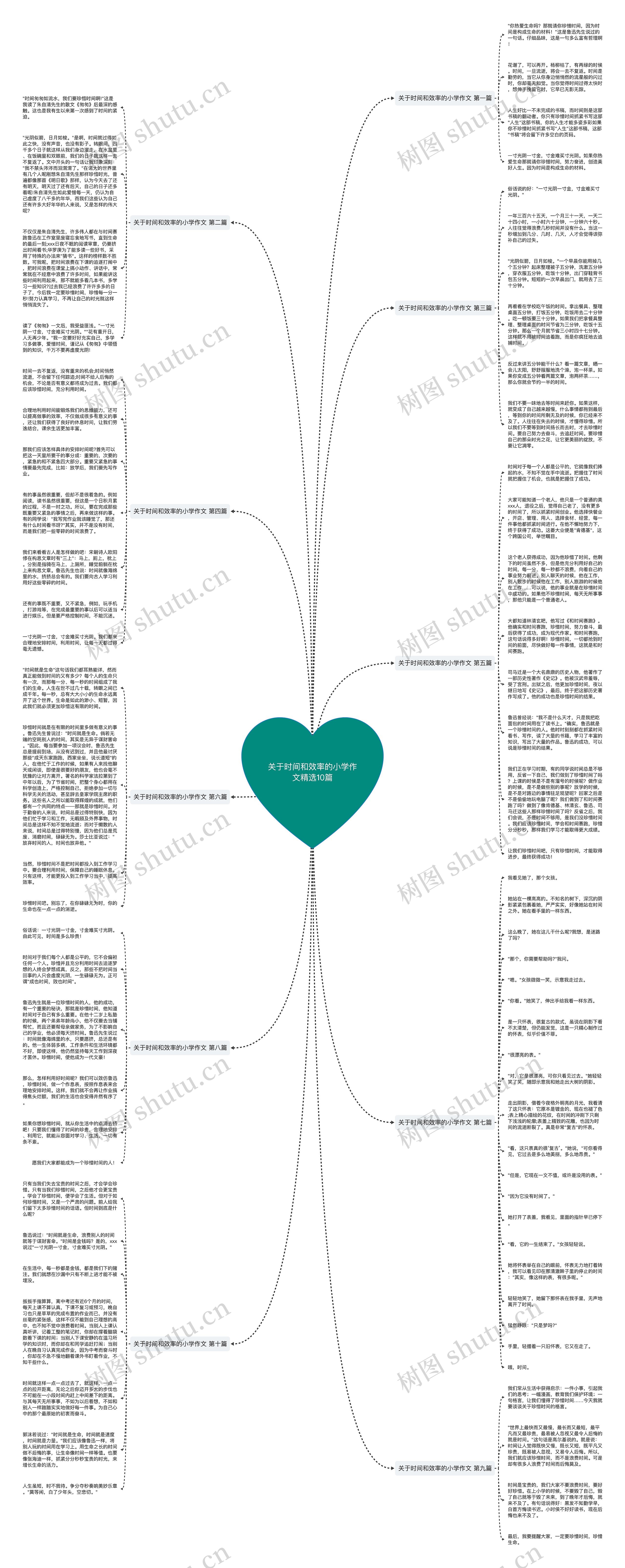 关于时间和效率的小学作文精选10篇思维导图