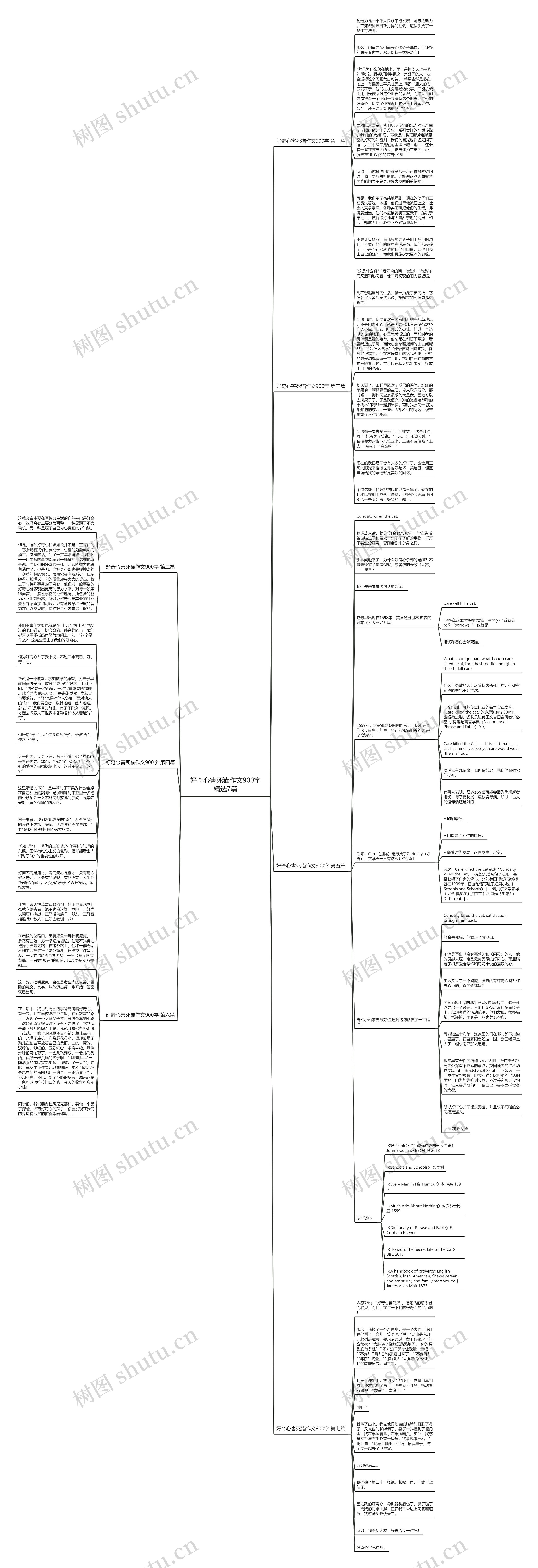 好奇心害死猫作文900字精选7篇思维导图